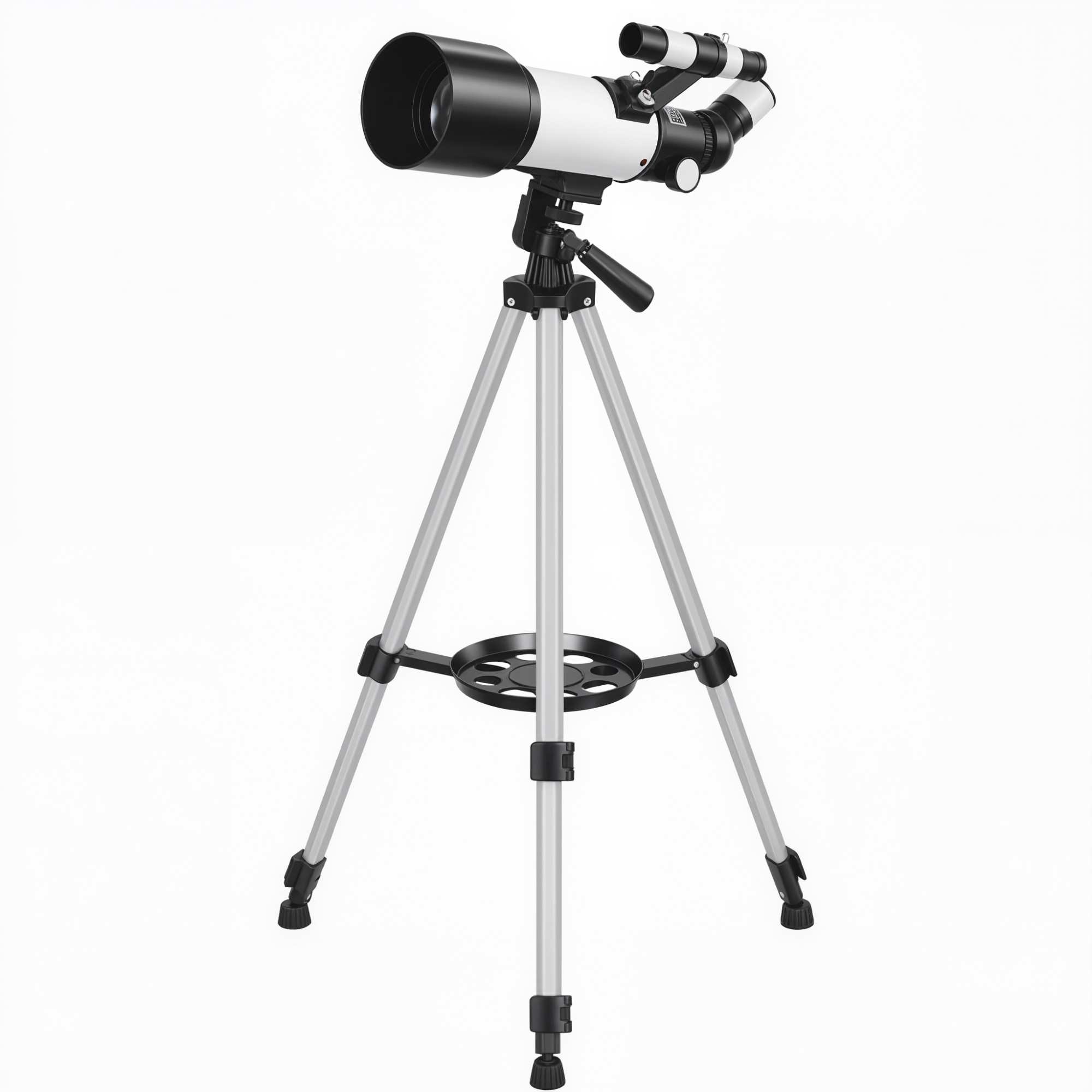 Outsunny Télescope astronomique adultes et débutants 70 mm, télescope réfracteur 40X/16X trépied réglable, 80 x 80 x 135 cm blanc