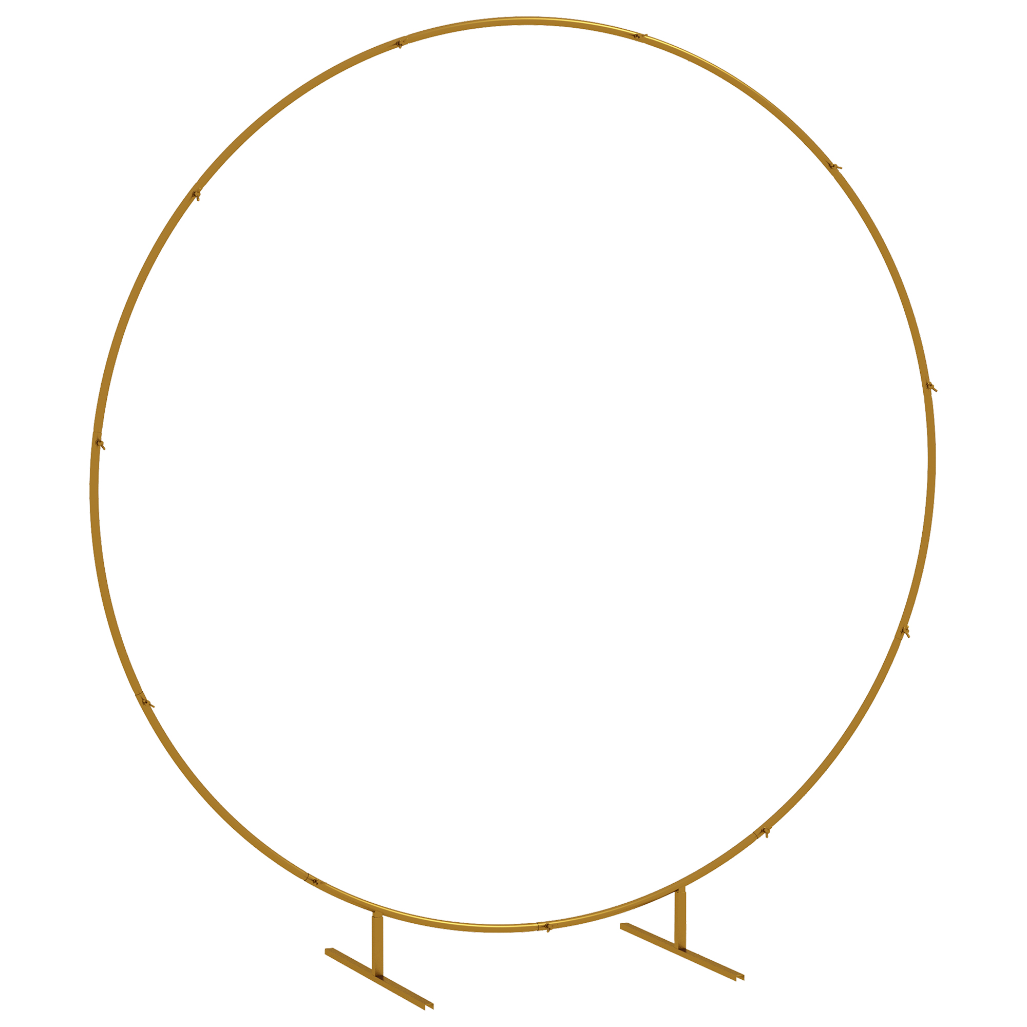 Outsunny 222cm Gold Tone Backdrop Stand, Round Metal Wedding Arch for Birthday Party, Bridal Shower, Graduation, Ceremony