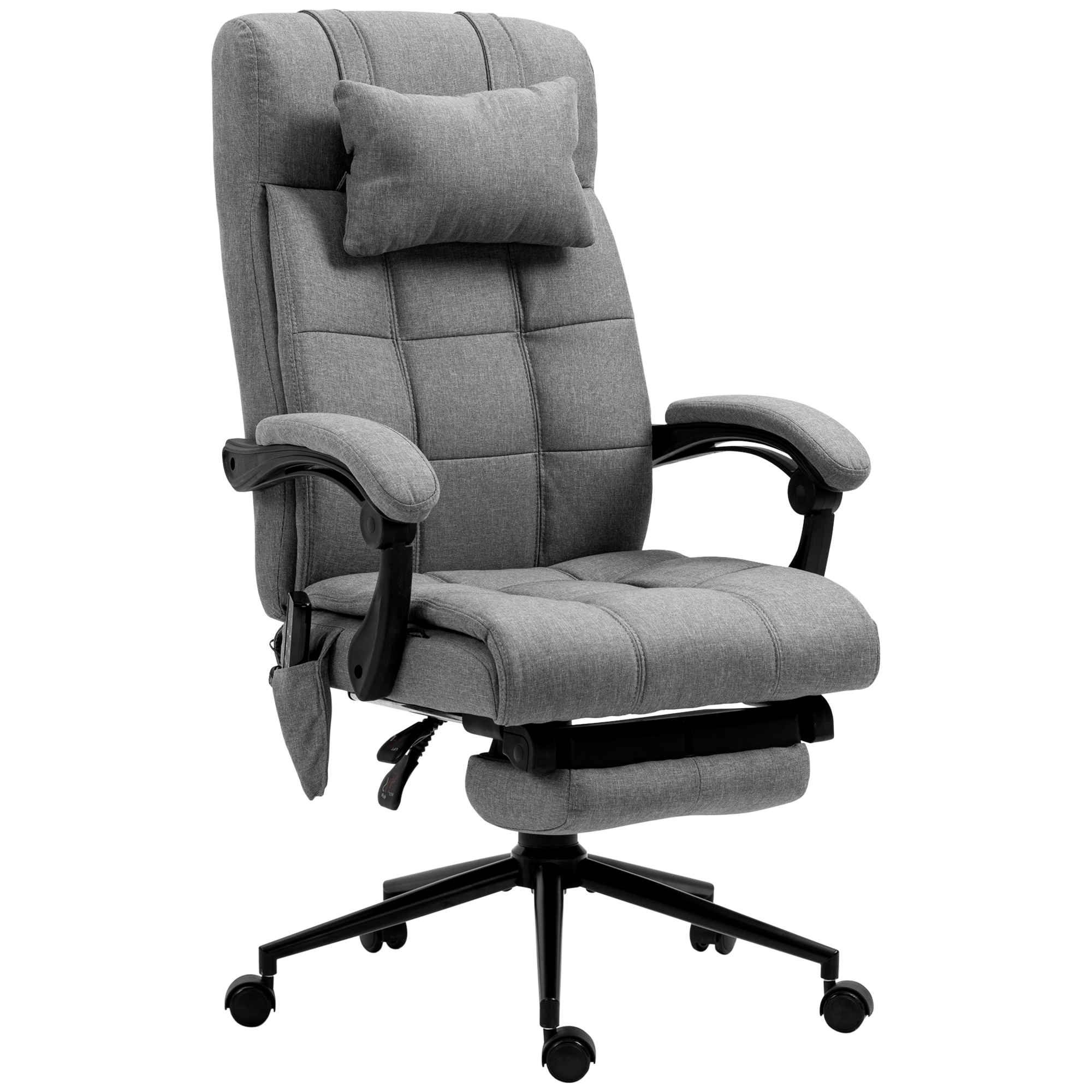 Vinsetto Ergonomiczny fotel biurowy z funkcją masażu, regulowany, 66x76x112-120 cm, Szary
