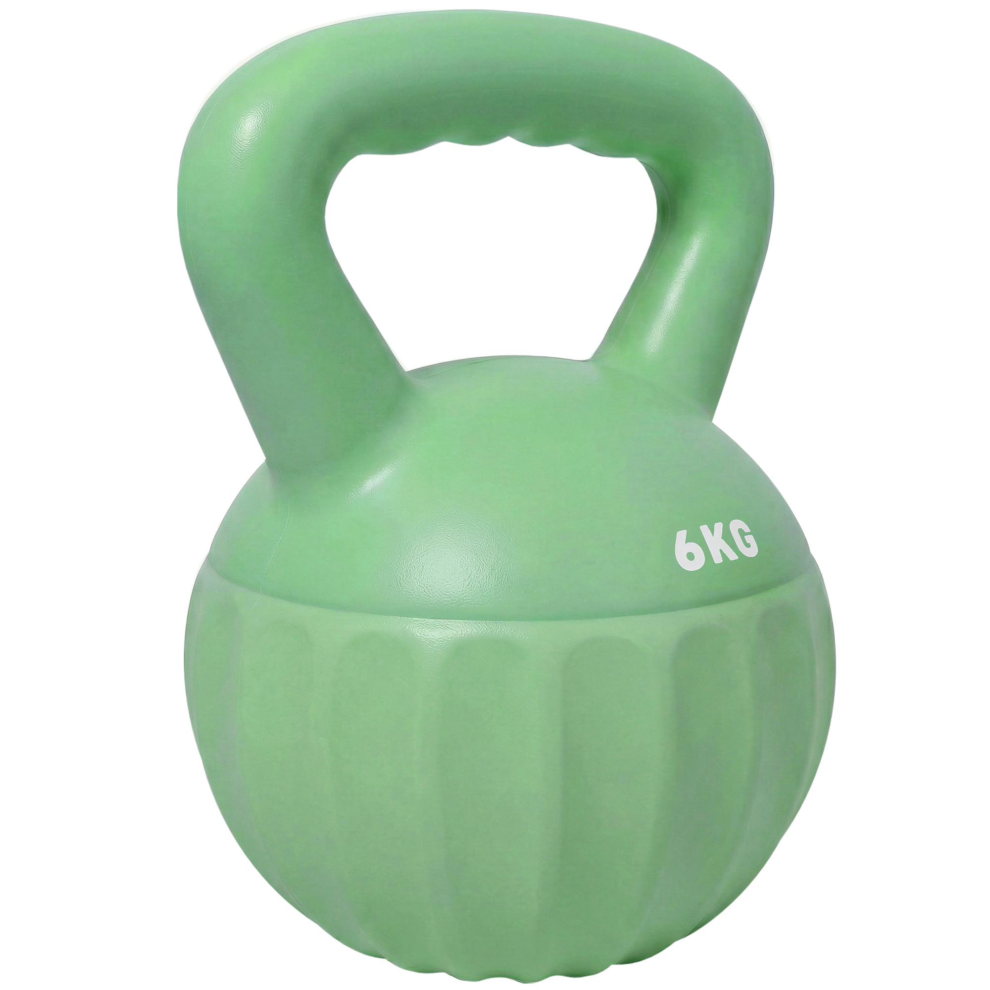 SPORTNOW Kettlebell hantla kulowa 6 kg obciążenie wypełnione piaskiem dla początkujących do treningu siłowego w domu 17 x 17 x 23 cm zielony | Aosom 