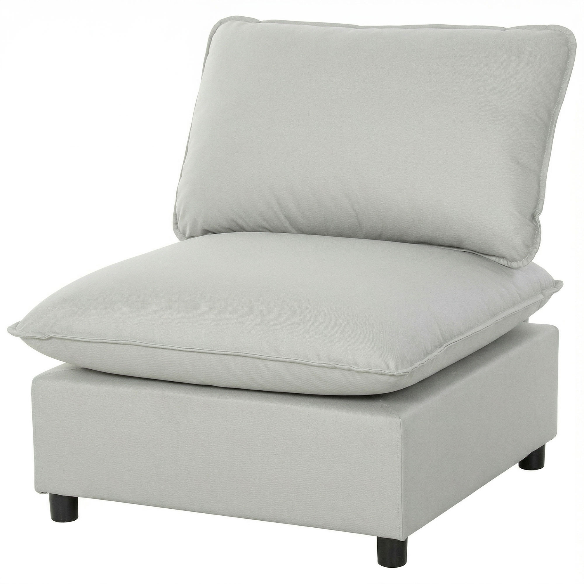 Fauteuil d'appoint, fauteuil moderne en Leathaire à assise large et profonde, rembourrage épais, montage facile, gris