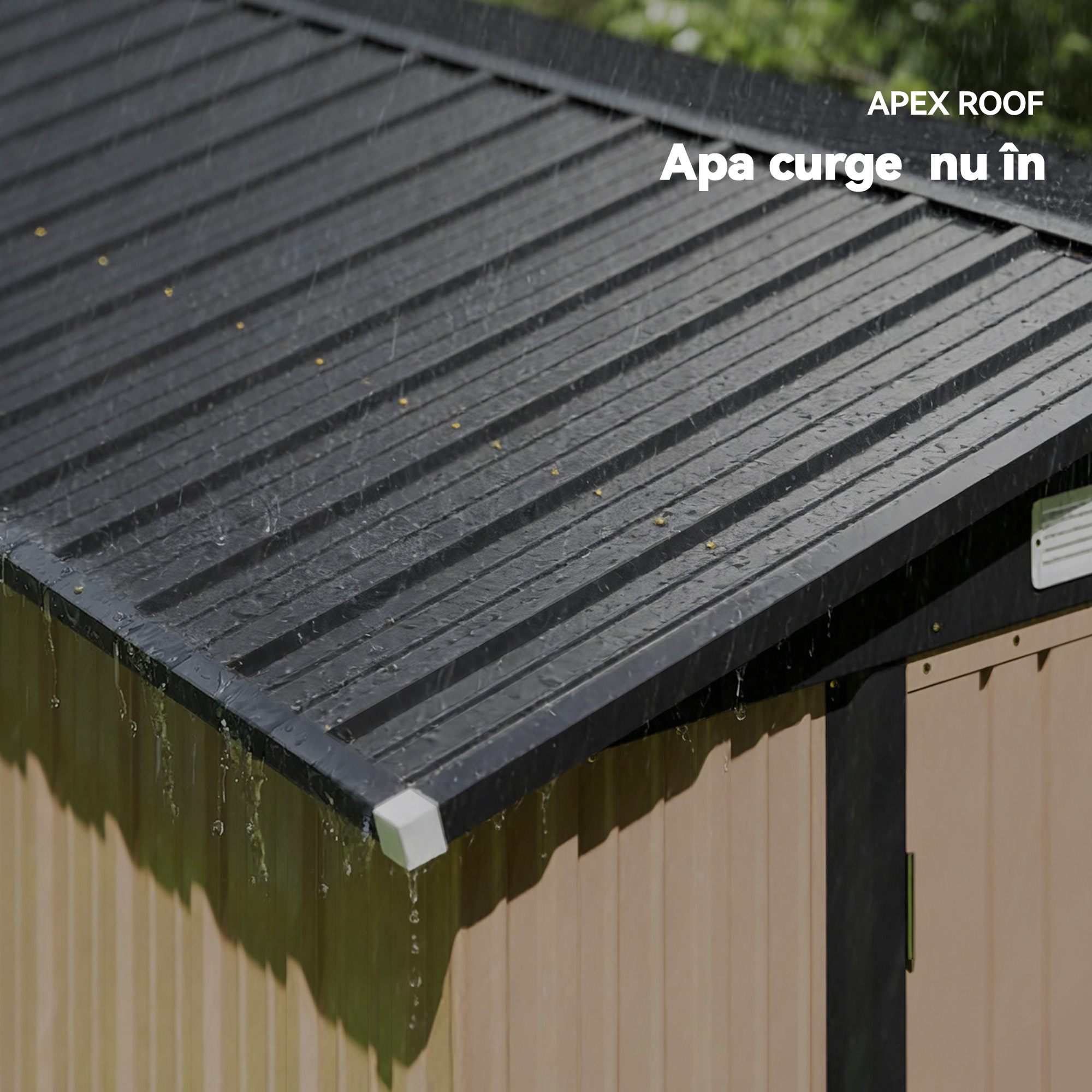  Magazin din Metal 305 x 245 cm, Depozit de Gradina Robust cu 4 Guri de Aerisire si Usi Duble cu incuietoare, Maro [4]