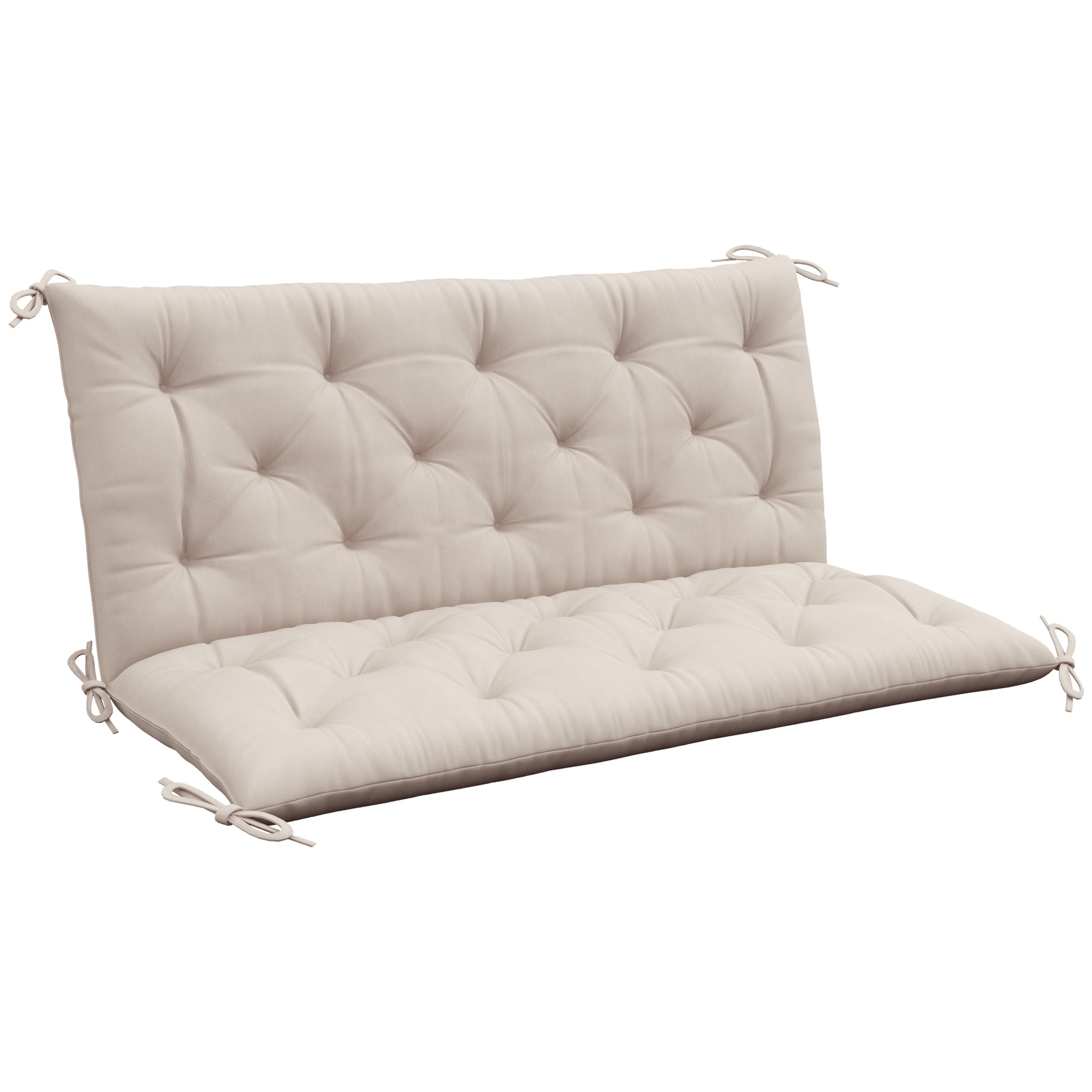 Outsunny Garden Bench Cushion, 2 Seater Swing Chair Cushion, Seat Pad with Ties for Indoor and Outdoor Use, 110 x 120 cm
