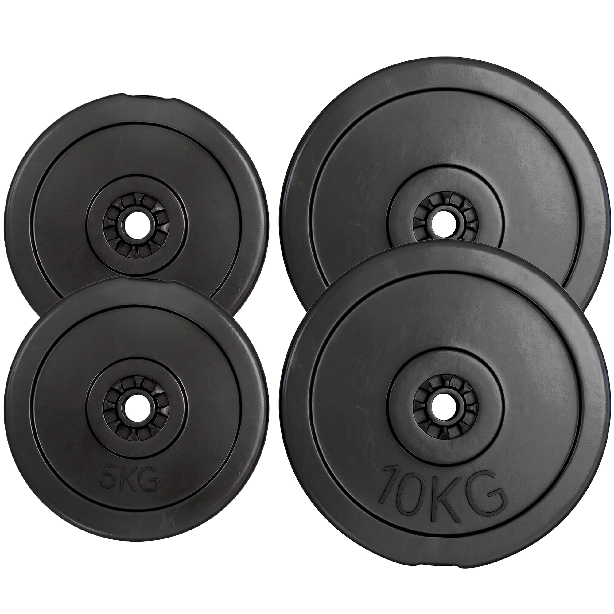 HOMCOM Set de 4 disques de poids, set de disques de musculation pour entraînement, Noir