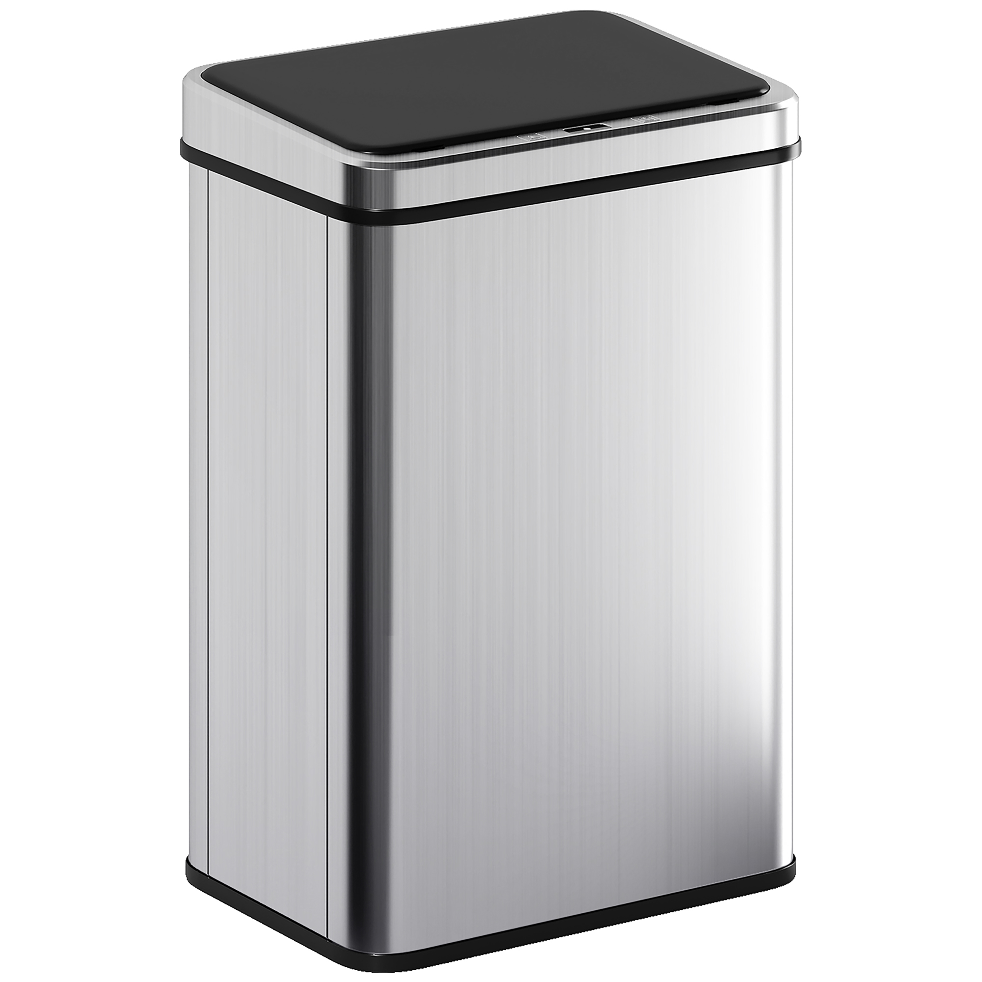 HOMCOM Kosz na śmieci z czujnikiem 40L Stal nierdzewna Automatyczny kosz na śmieci z miękkim zamykaniem 35,5 x 26 x 55 cm Srebrny | Aosom PL