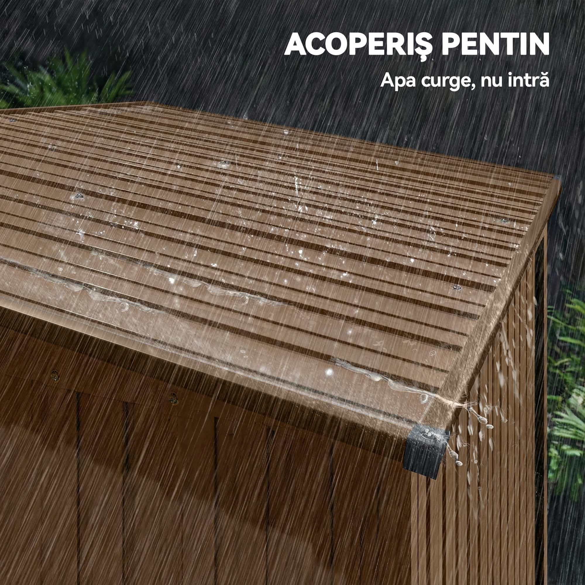  Casuta de Gradina 1.37m² din Metal, Montaj Usor, Casuta pentru Unelte de Gradina cu Orificii de Aerisire, Usa Glisanta, Acoperis inclinat si Manusi, 159x106x181 cm, Maro [6]