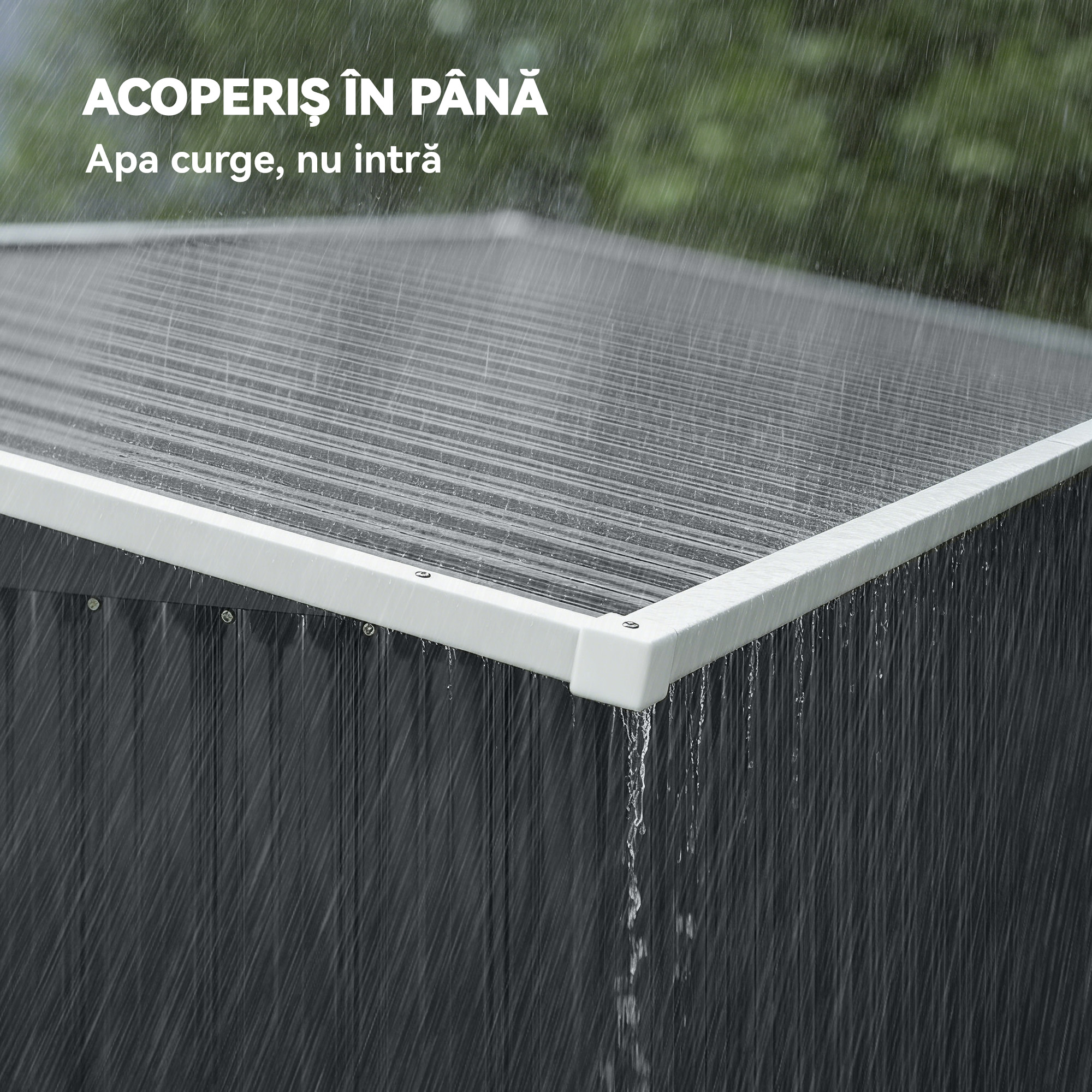  Casuta de Gradina 2.68m² din Otel Galvanizat cu 3 Usi cu incuietoare, Casuta de Depozitare cu Fante de Ventilatie, Acoperis inclinat si Manusi, 234x132x185 cm, Gri inchis [5]