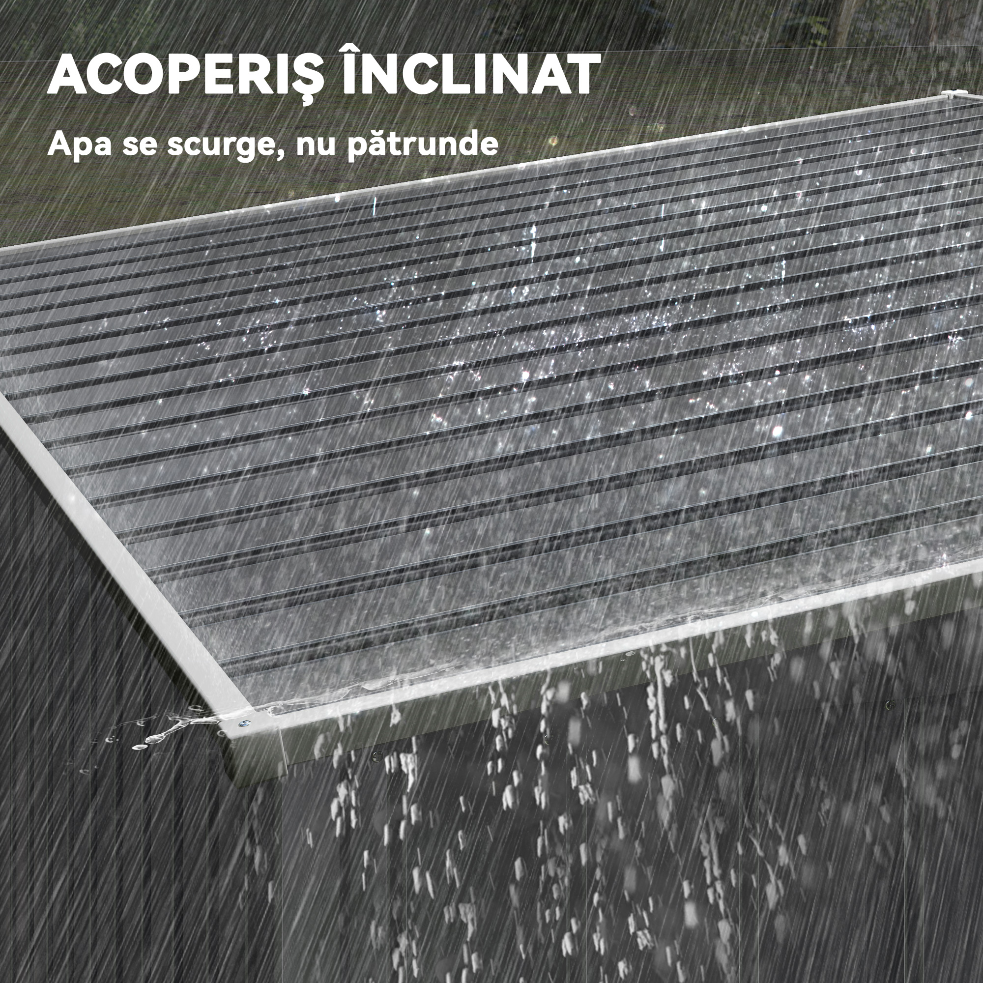  Magazie pentru Unelte din Metal 1.5x2m cu Fundatie, Usa Glisanta si Acoperis inclinat, Gri inchis [6]