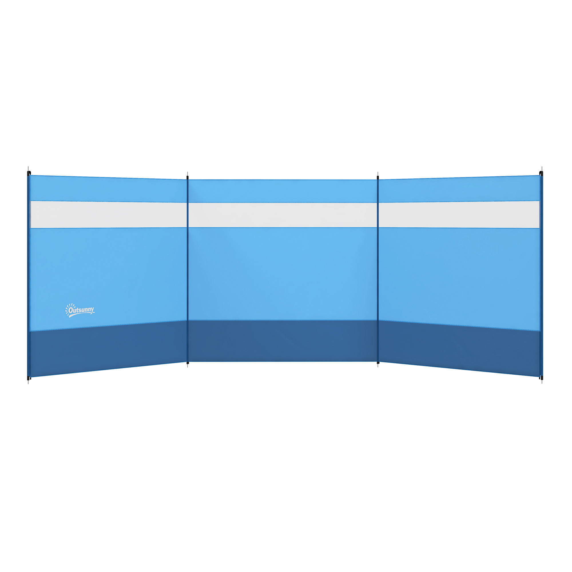 Outsunny Parawan z Oknem Przepuszczającym Światło i Torbą Transportową, Stalowe Słupki, 440x140cm, Niebieski