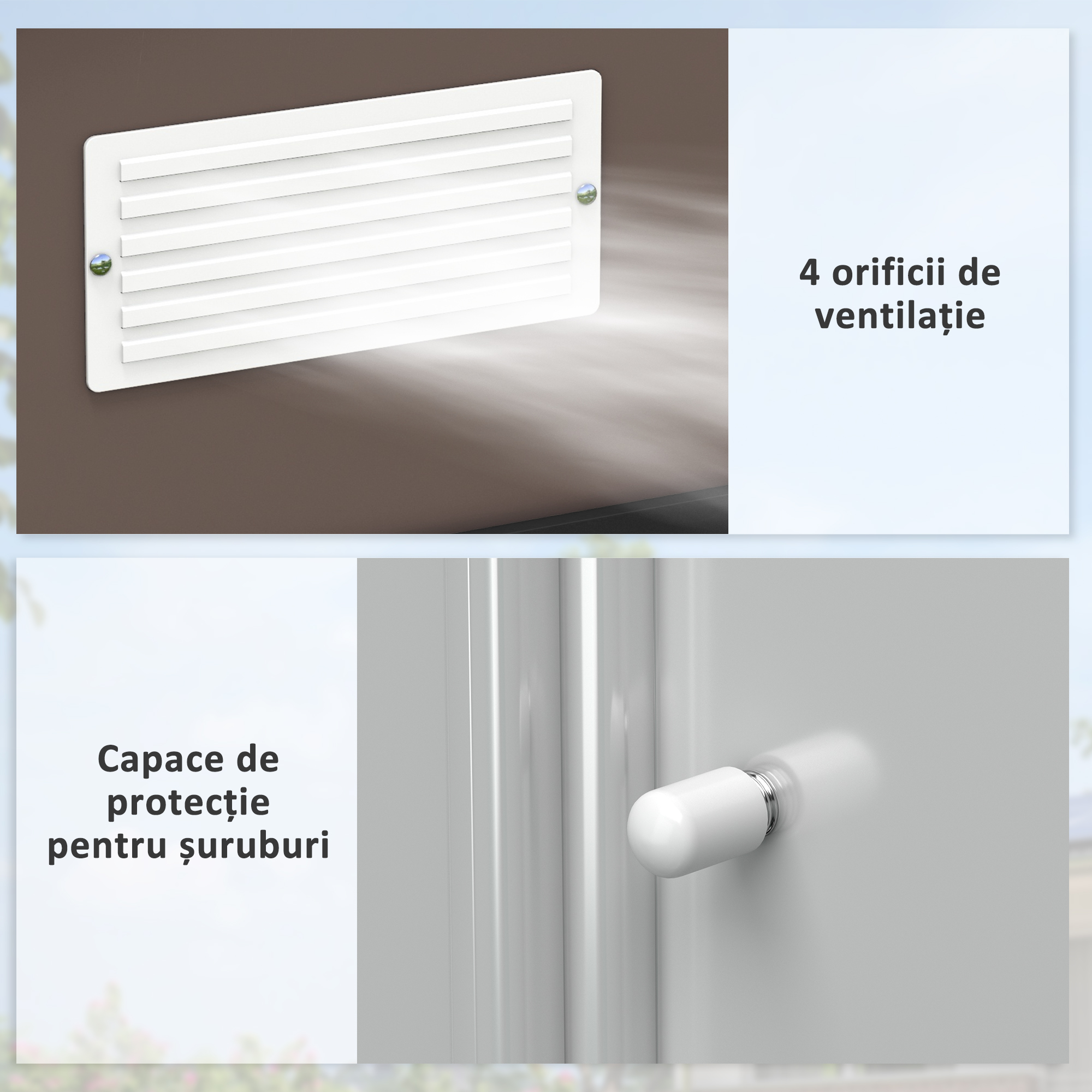  Casetta da Giardino con 4 Prese d'Aria e 2 Porte Scorrevoli in Acciaio, 277x195x192 cm, Marrone [6]