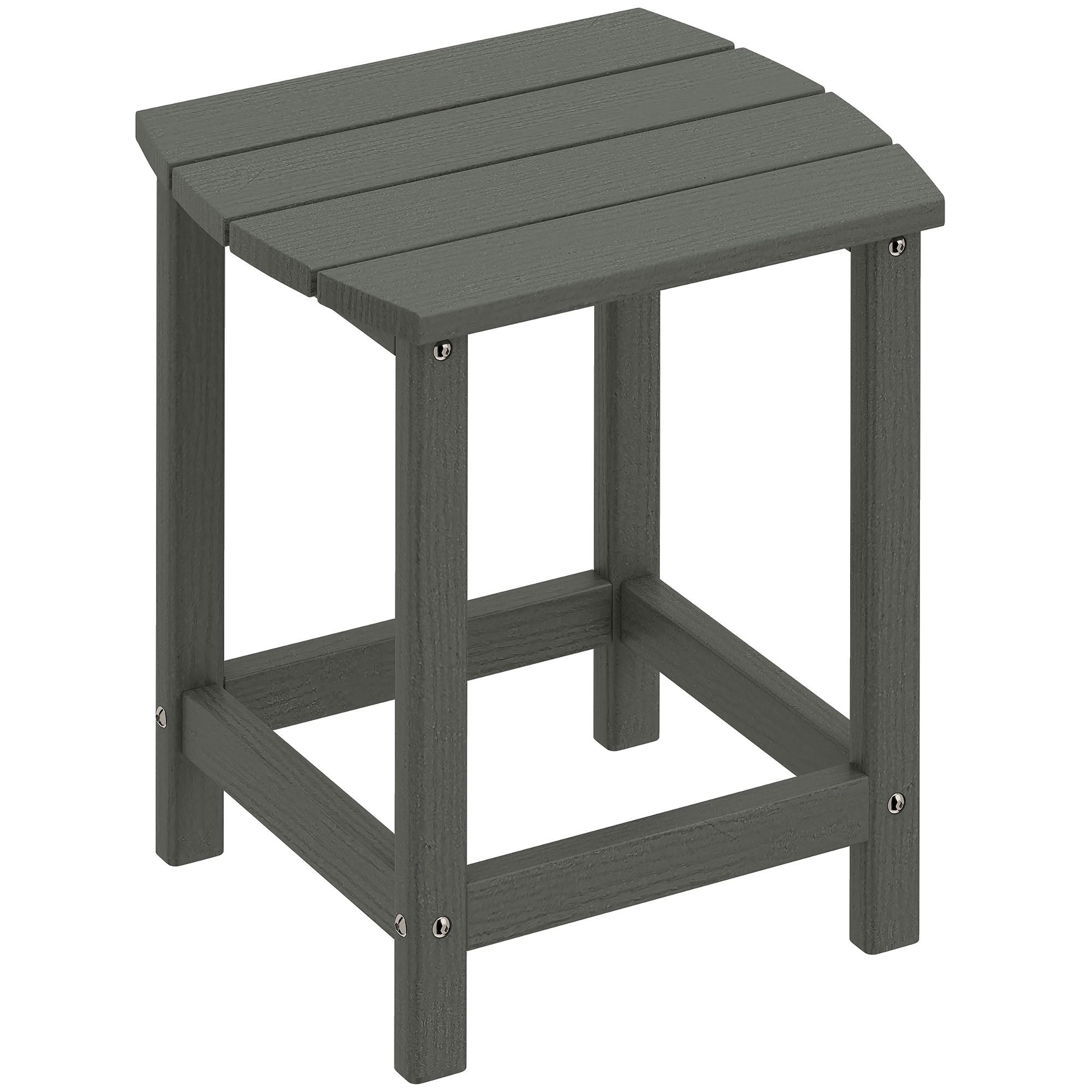 Outsunny Outdoor Side Table, Garden Coffee Table, All-Weather Adirondack Side Table for Garden, Beach, Indoor Outdoor, Grey