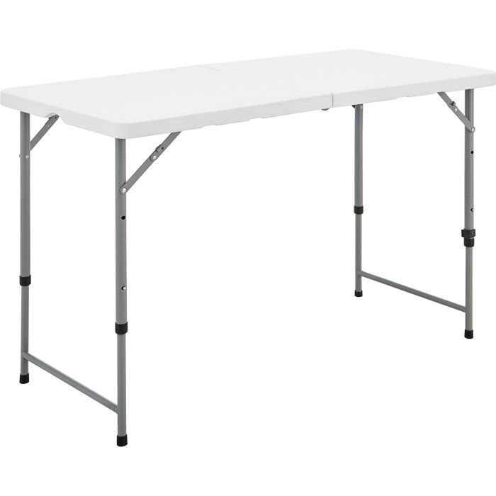 Table de réception pliante - TERRANOVA - Blanche - Structure acier et Plateau en Polyéthylene PEHD - 4 personnes - 122x60,5xH74 cm