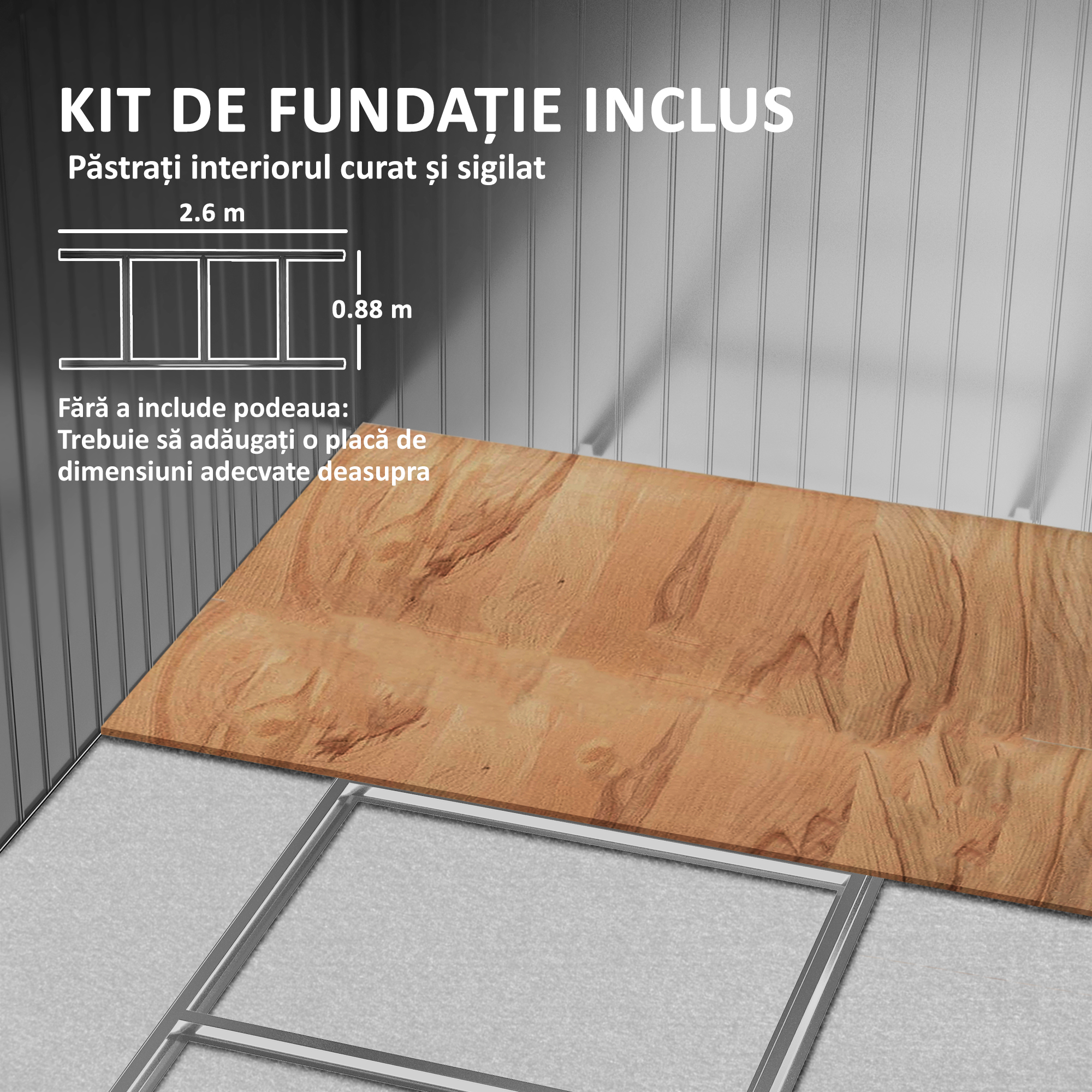  Casetta da Giardino con 4 Prese d'Aria e 2 Porte Scorrevoli in Acciaio, 277x195x192 cm, Marrone [5]