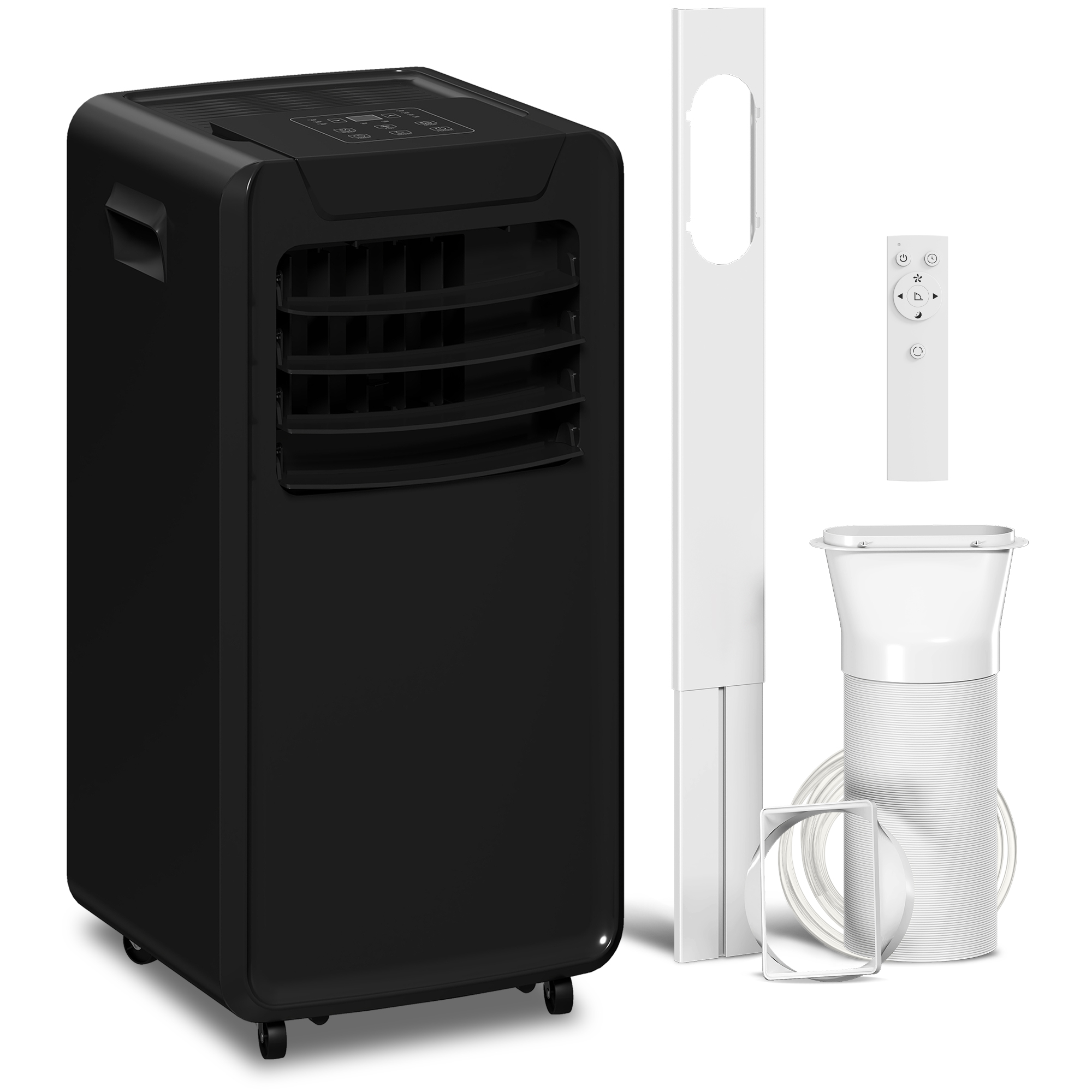 HOMCOM Air Conditioning Unit 10000 BTU, 4-in-1 Portable Air Conditioner with Remote Control, LED Display, 2 Speeds, Black