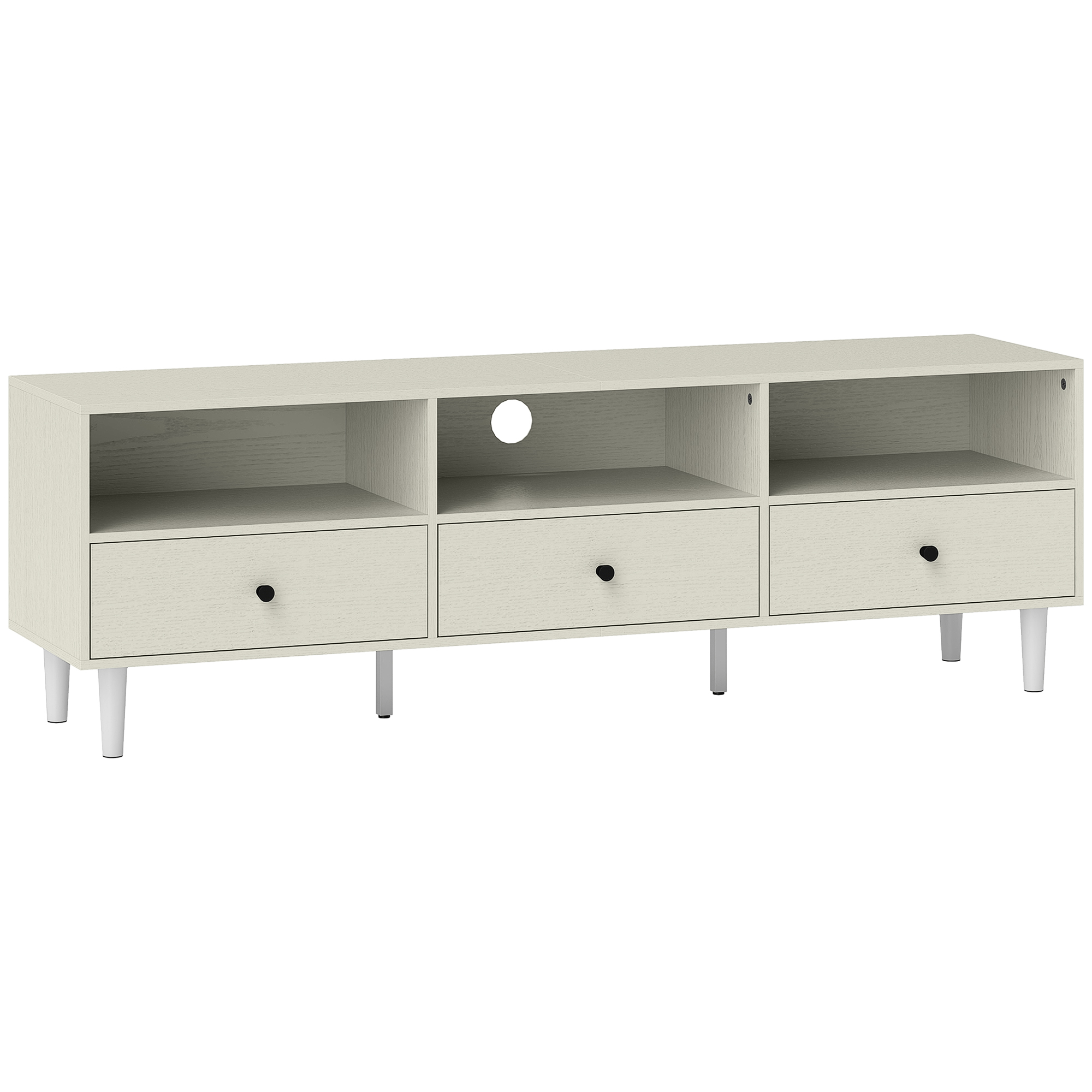 HOMCOM Multi-Storage Minimal TV Stand - White