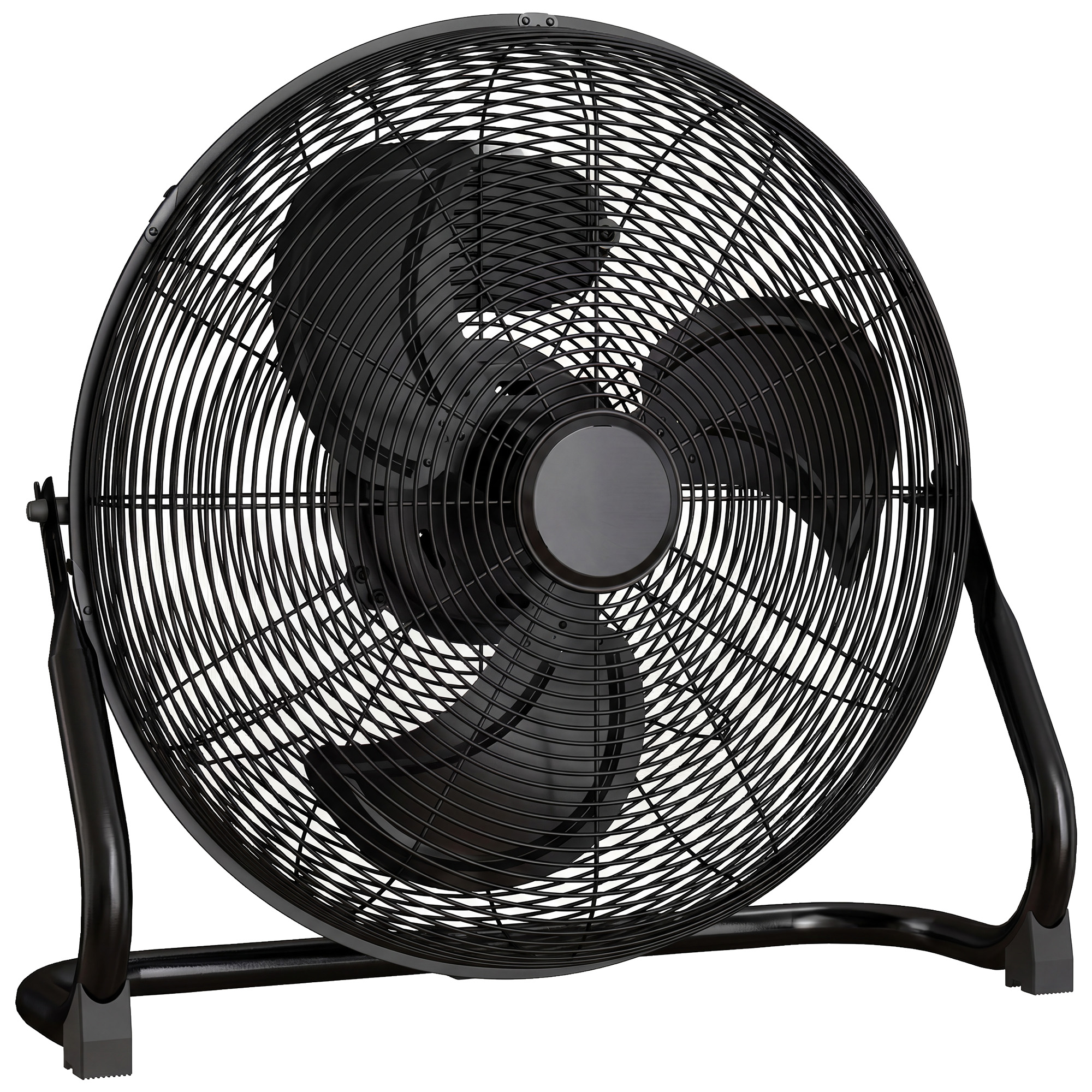 HOMCOM 20" Metal Floor Fan with Tilting, High Velocity, 3 Speed, Portable Gym Fan for Home Office, Black