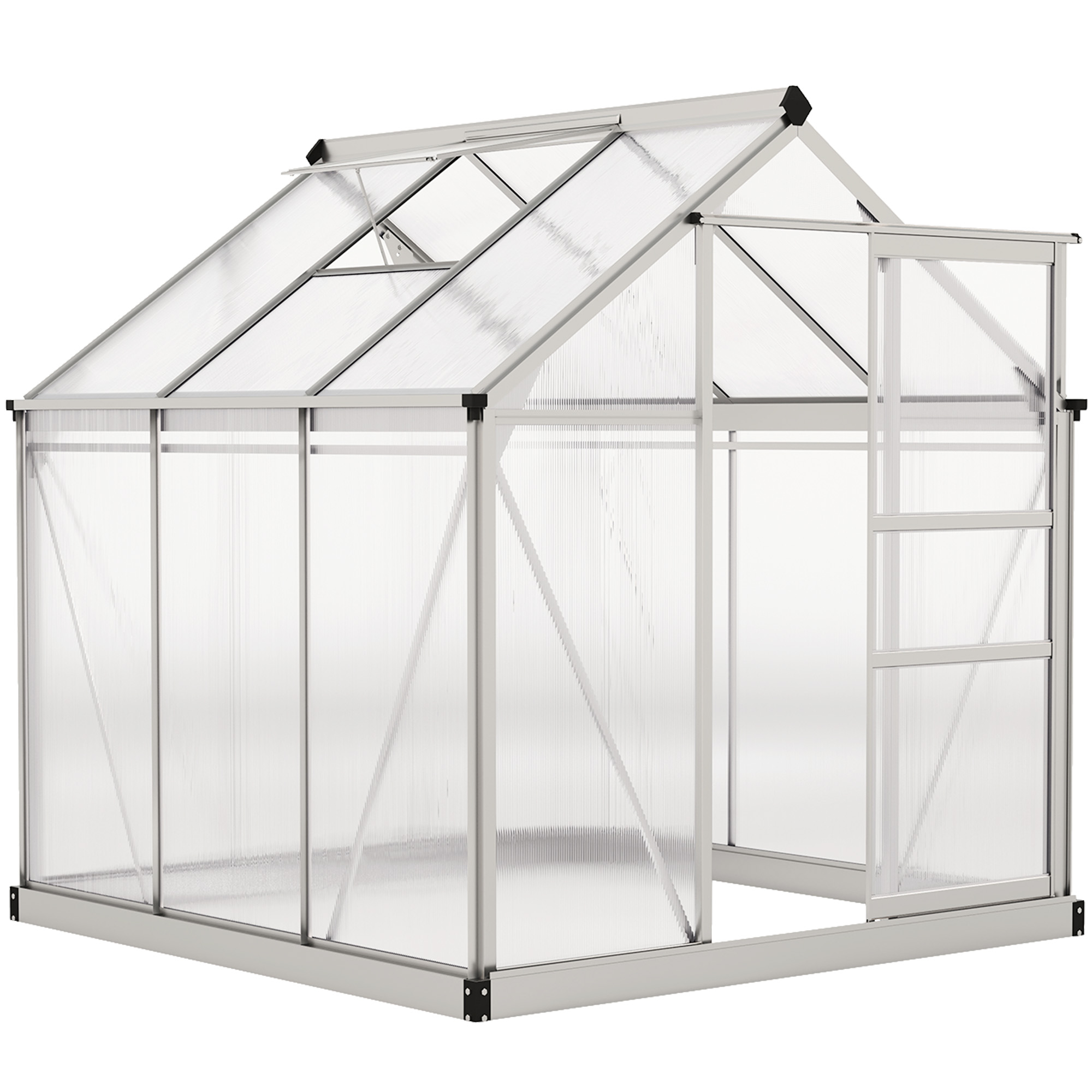 Outsunny 6 x 6ft Polycarbonate Greenhouse - Clear