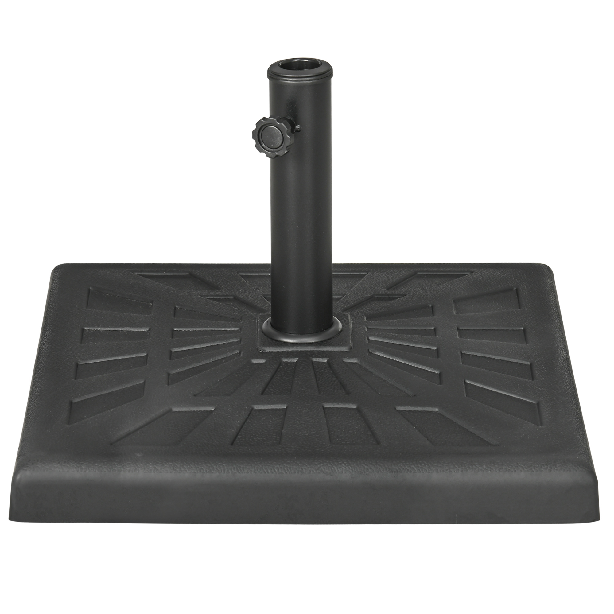 Outsunny Pied de Parasol 19 kg Carré en Polyrésine, pour Mâts de Ø 32/38/48 mm, 51x51x32cm, Noir