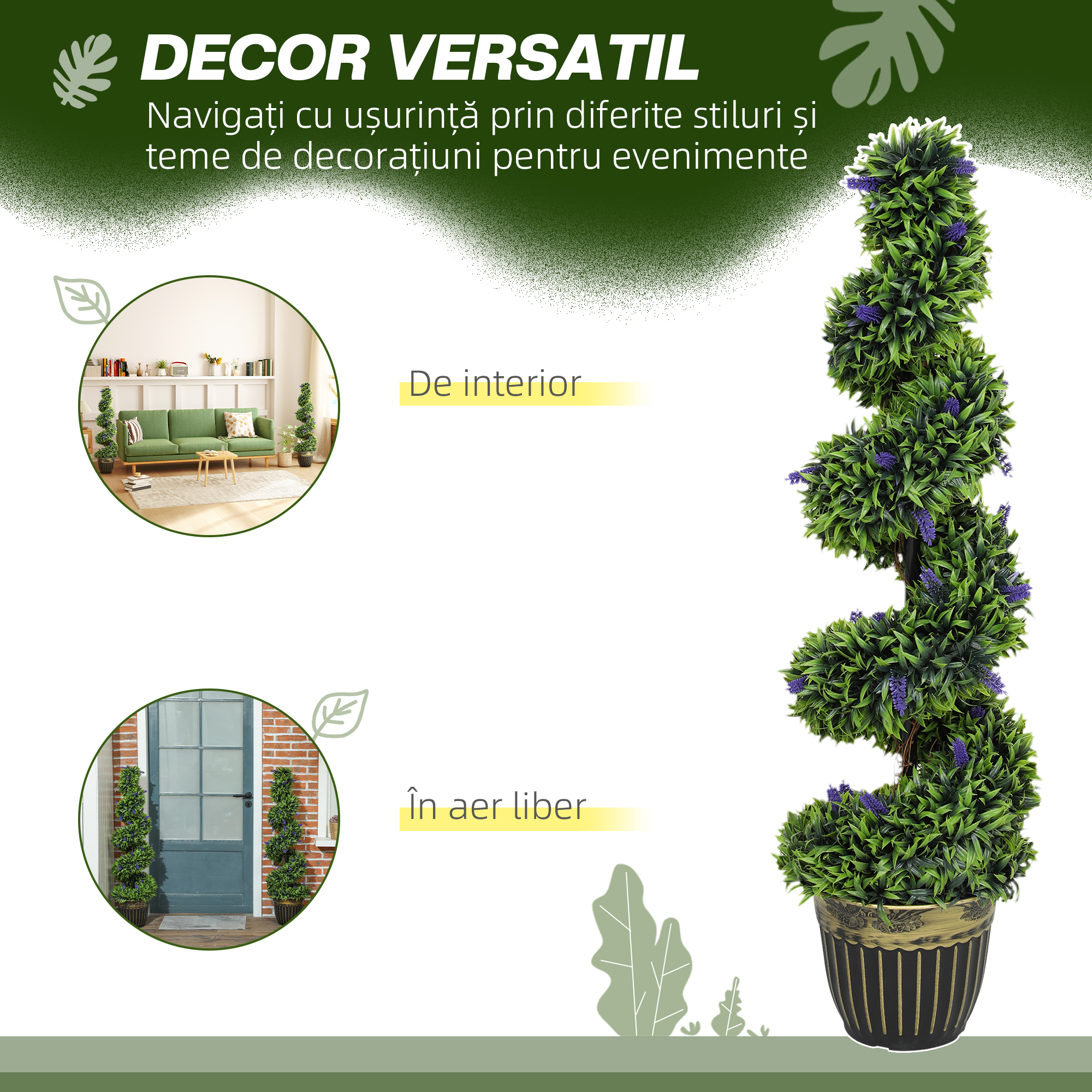  Set de Doua Arbori Artificiali de Lavanda 90cm [4]