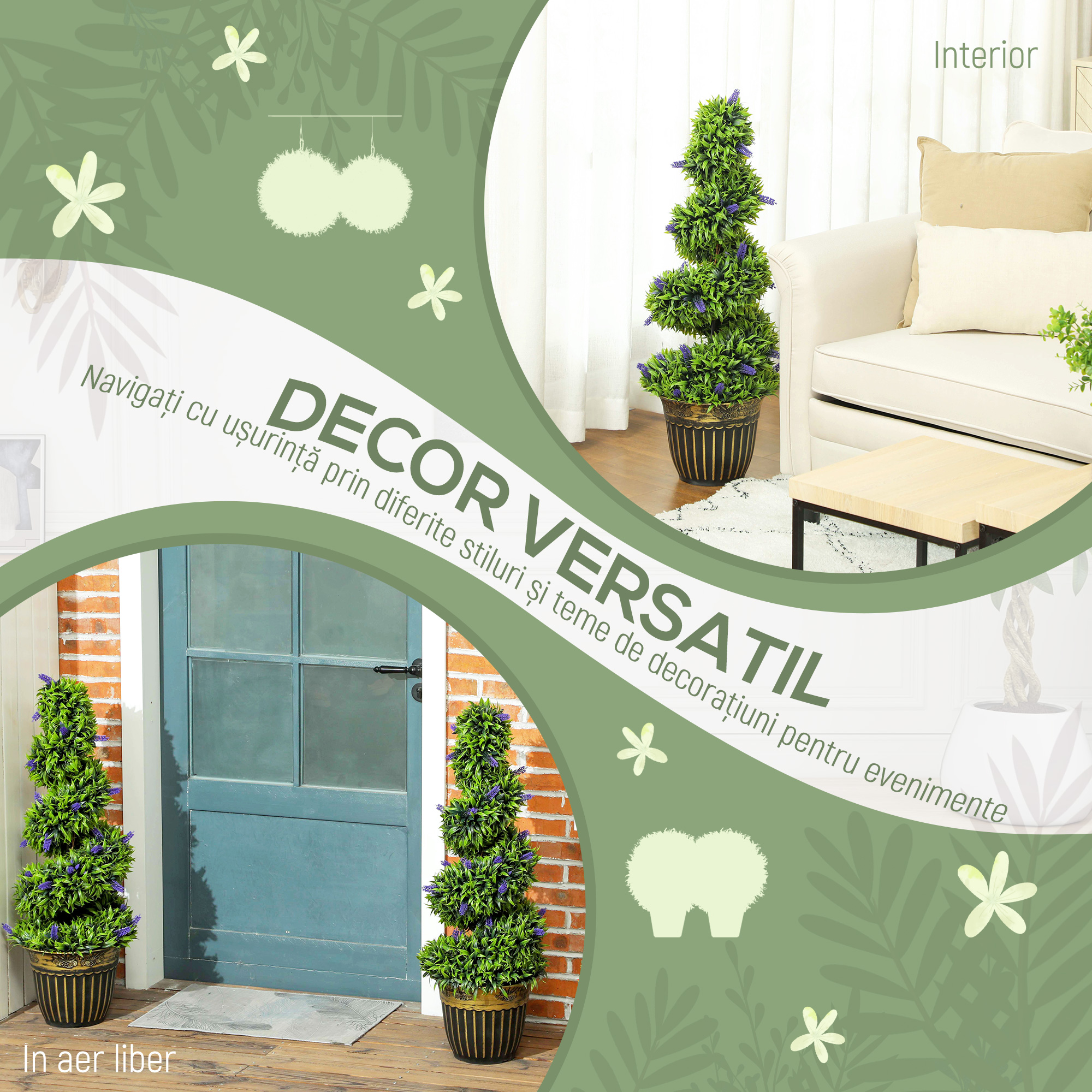  Set de Doua Plante Artificiale Lavanda 90 cm [4]