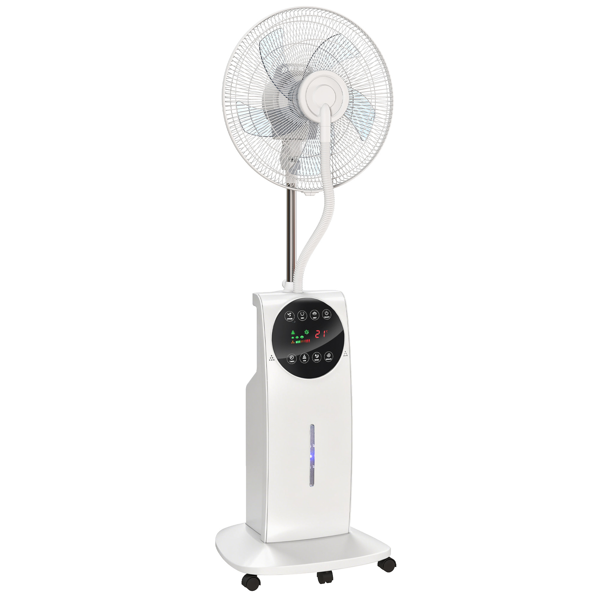 HOMCOM 16" Pedestal Fan with Water Mist Spray Humidifying Misting Fan, White
