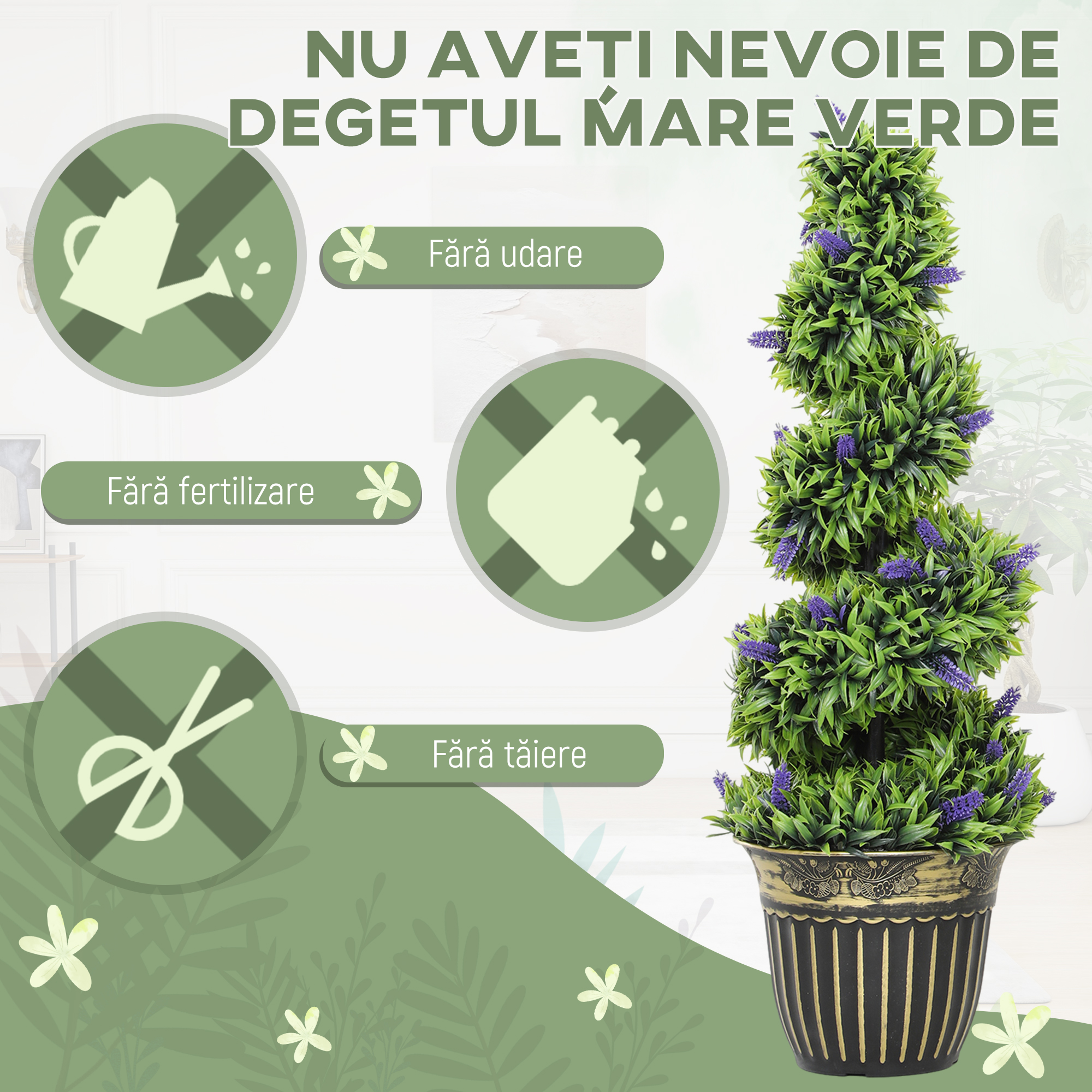  Set de Doua Plante Artificiale Lavanda 90 cm [5]