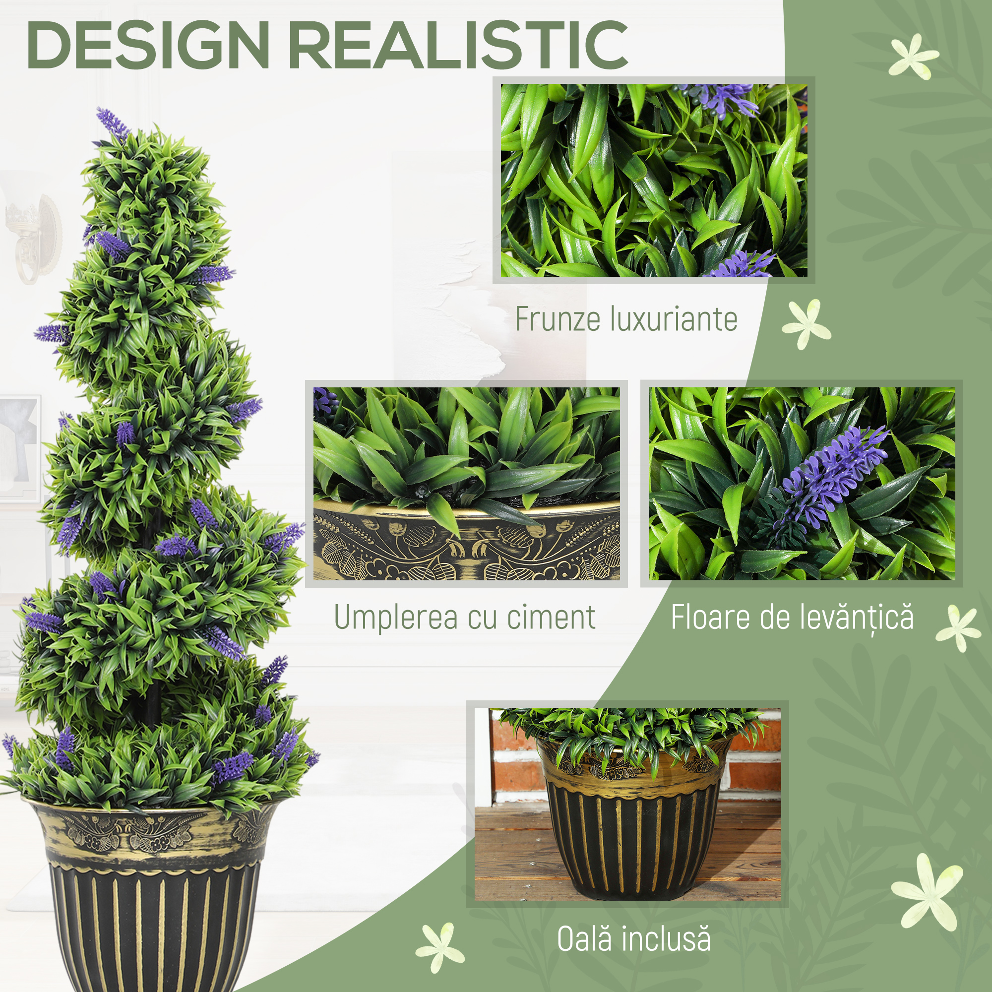  Set de Doua Plante Artificiale Lavanda 90 cm [3]