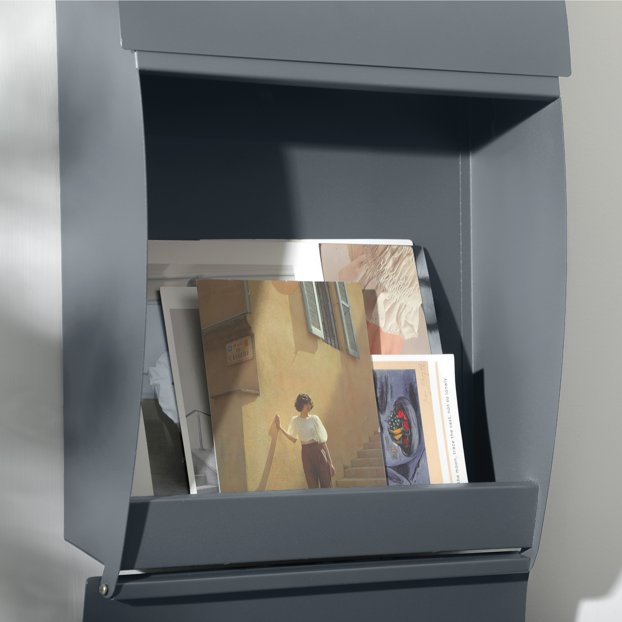 HOMCOM Wall Mounted Post Box, Waterproof Letterbox for Outside Wall ...