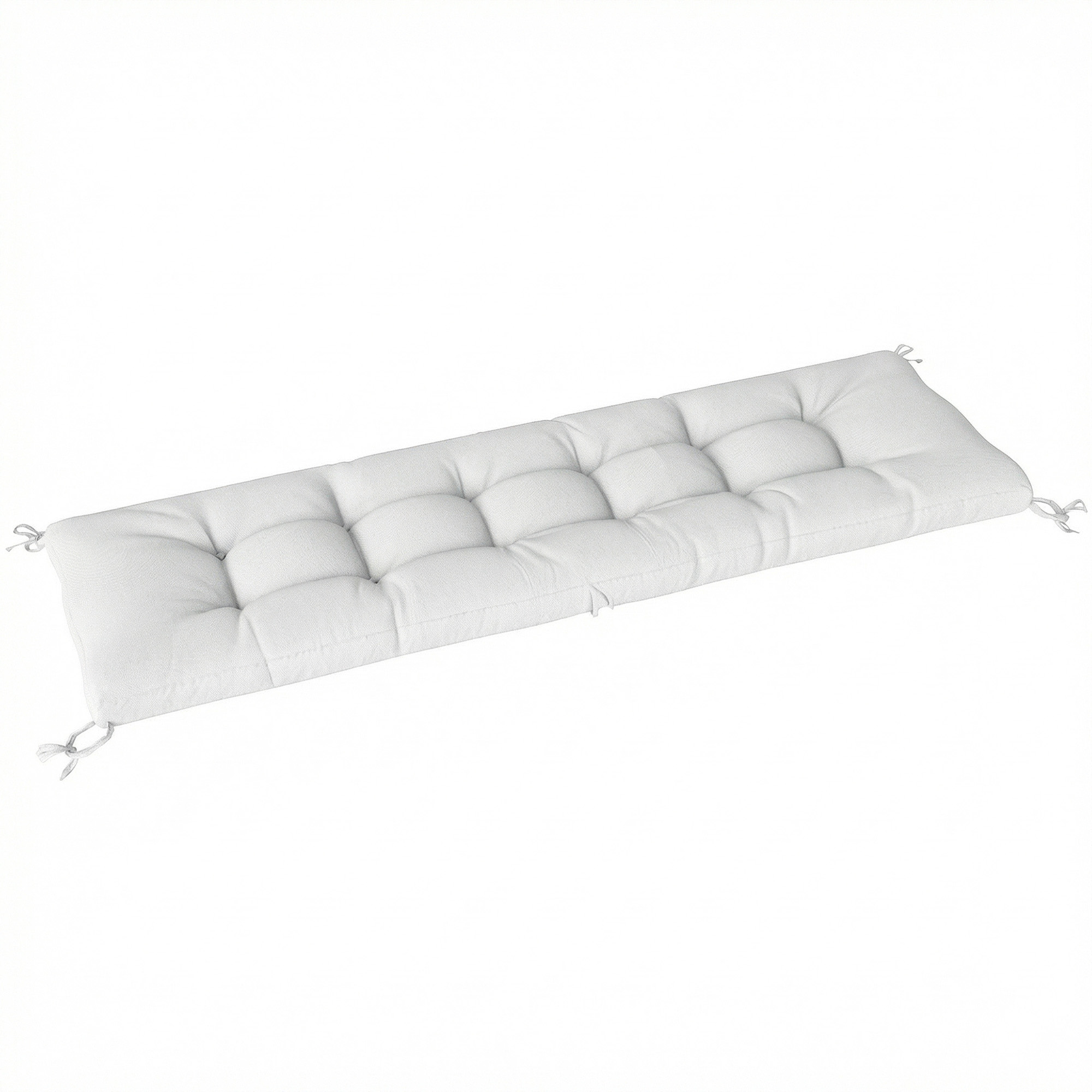 Outsunny Cojín para Banco Exterior con Correas de Sujeción Protección UV50+ Rebote Lento Interior Exterior 198x65x13 cm Crema