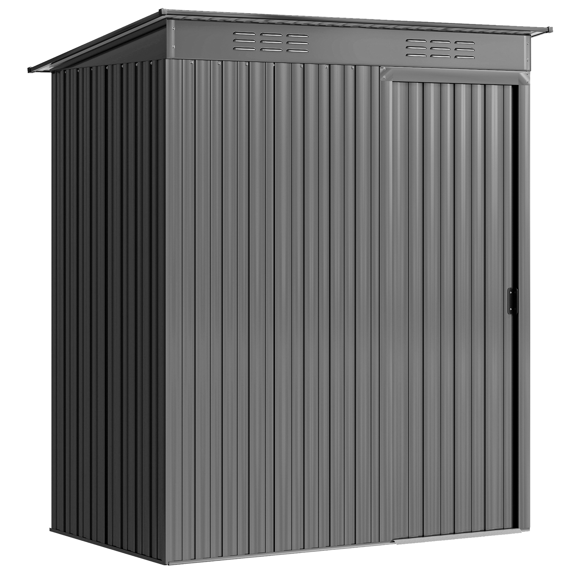 Outsunny 5 x 3.5ft Metal Garden Storage Shed with Effortless Assembly and 2 Pairs of Gloves, Waterproof Outdoor Shed, Light Grey