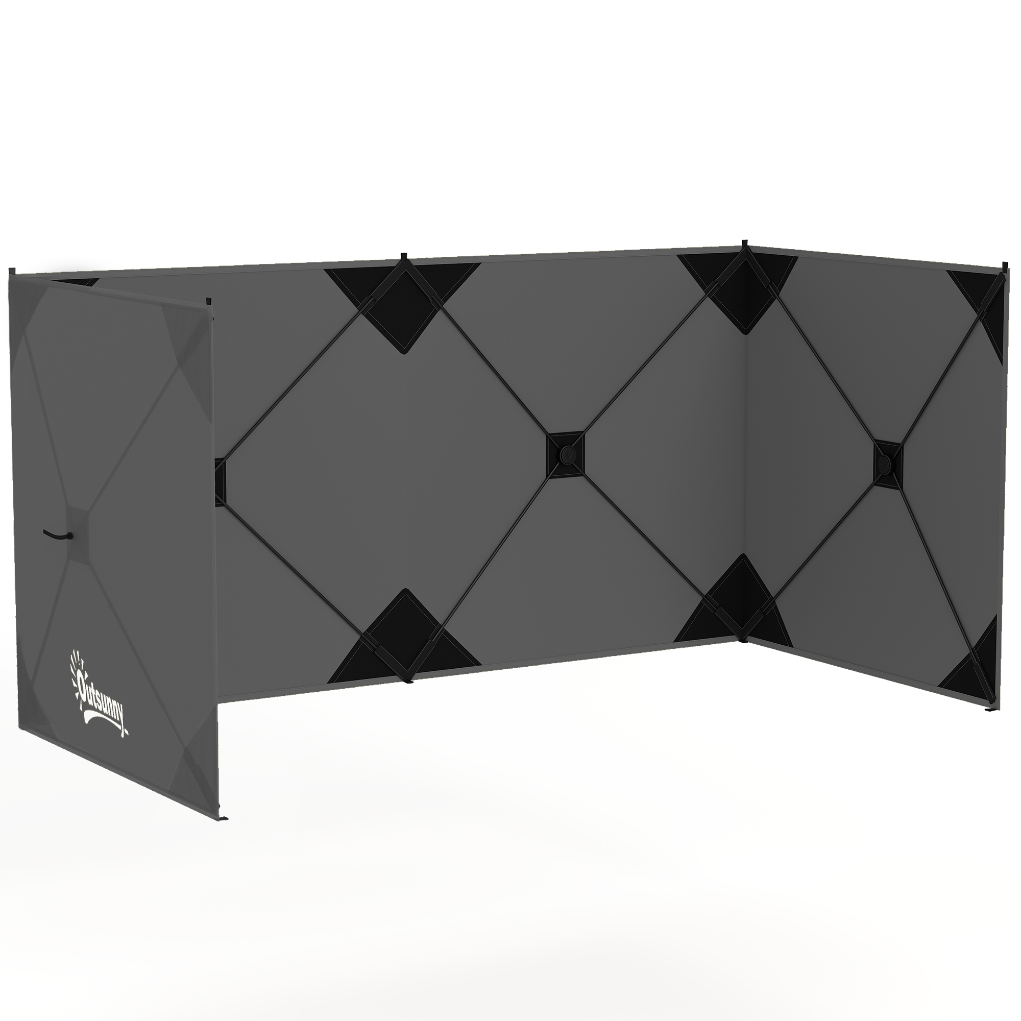 Outsunny Camping Windbreak Pop Up Windbreaker Blocker with Ropes Pegs for Beach Caravan Outdoor 480 x 120 cm