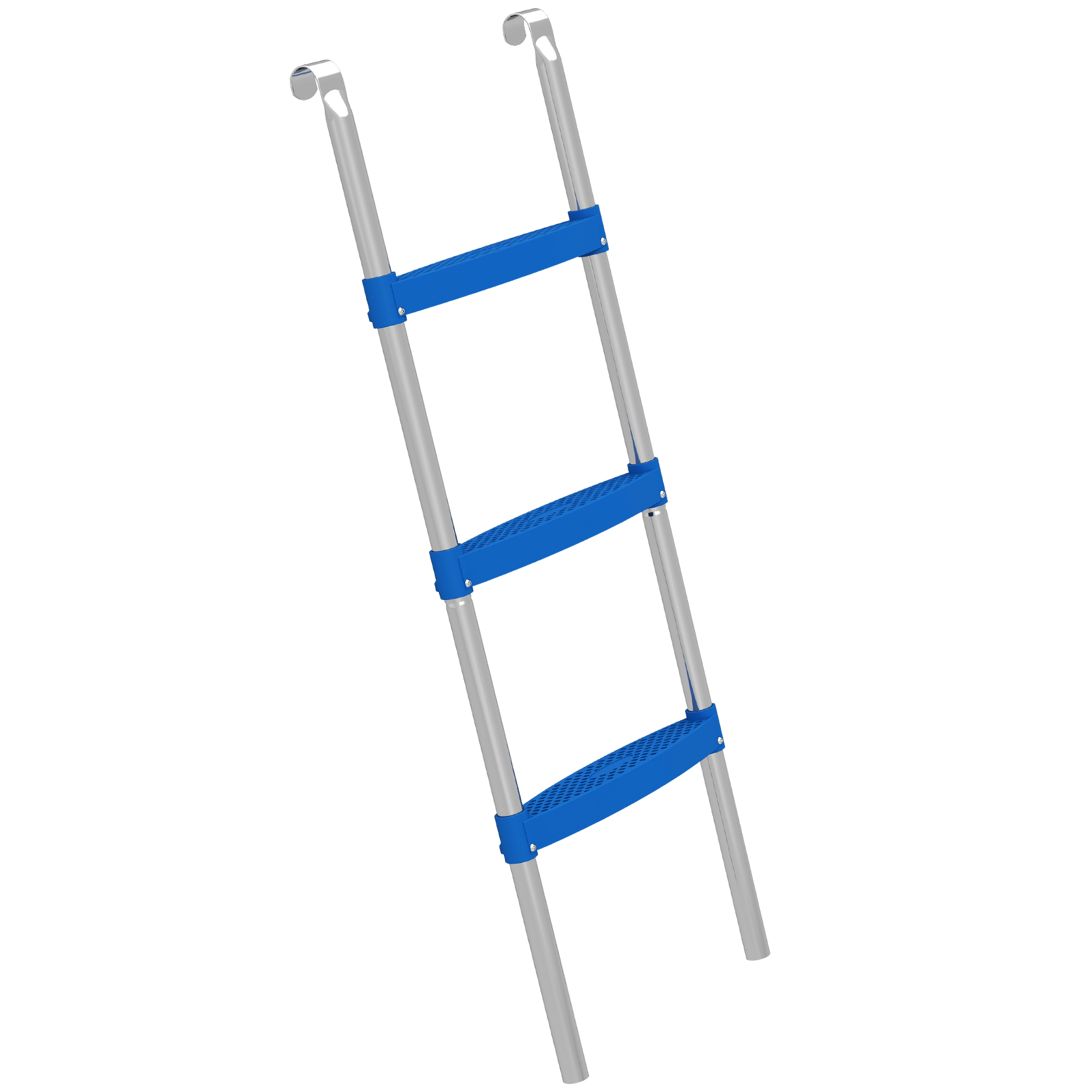 SPORTNOW Trampoline Ladder, 3-Steps with Horizontal Wide Steps, Universal Hook, Galvanised Steel Frame, 150kg Load Capacity