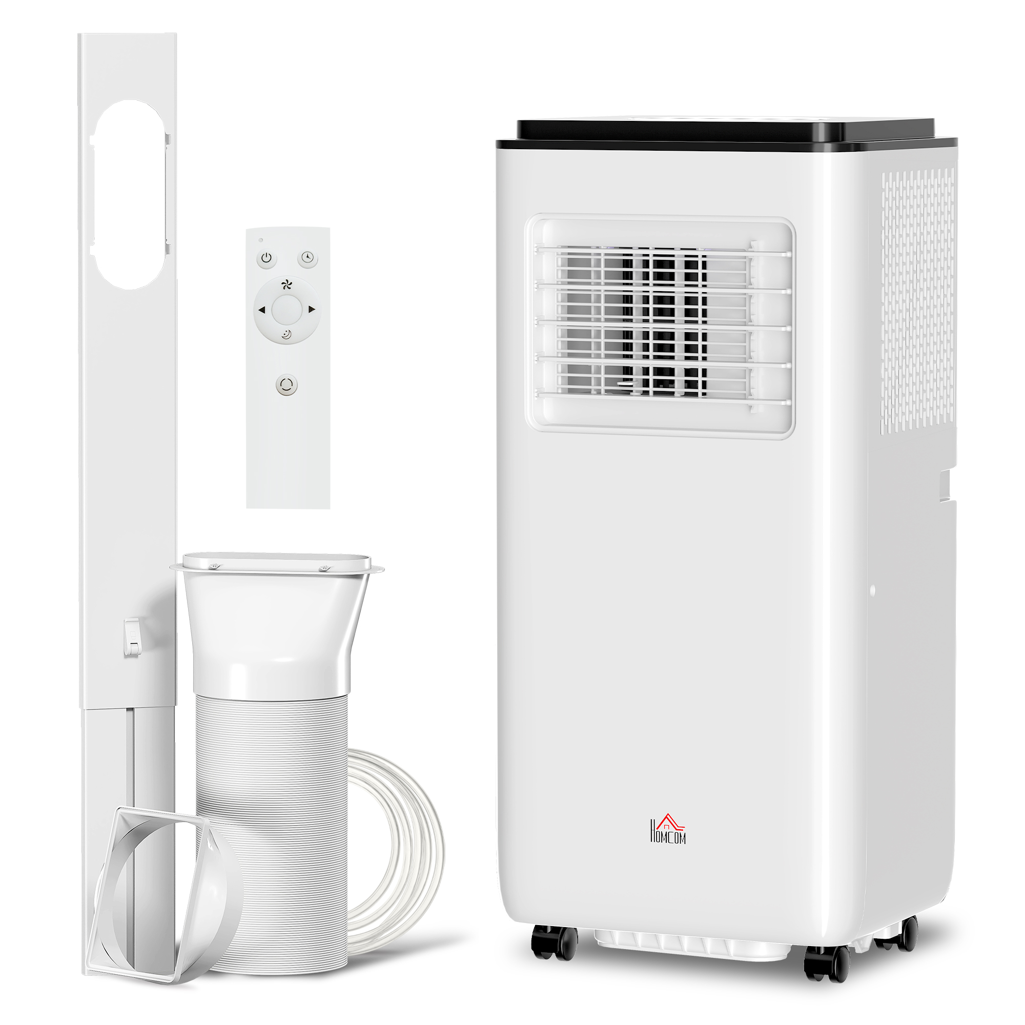 HOMCOM Climatiseur mobile 7000BTU 2kW 5 en 1 refroidissement, déshumidificateur, ventilateur, auto, mode nuit, 2 vitesses
