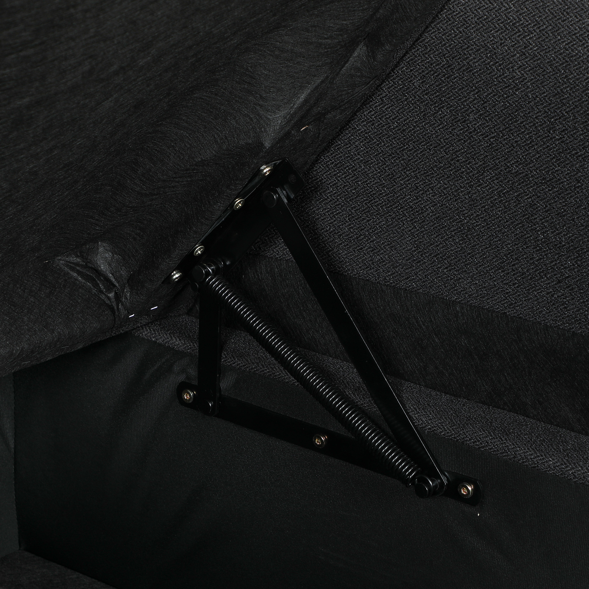  Canapea Extensibila cu 3 Locuri si sezlong Convertibil, Canapea de Colt cu Spatiu de Depozitare si 3 Perne Detasabile, Material Textil cu Efect de In, 192x148x86cm, Gri Antracit [8]