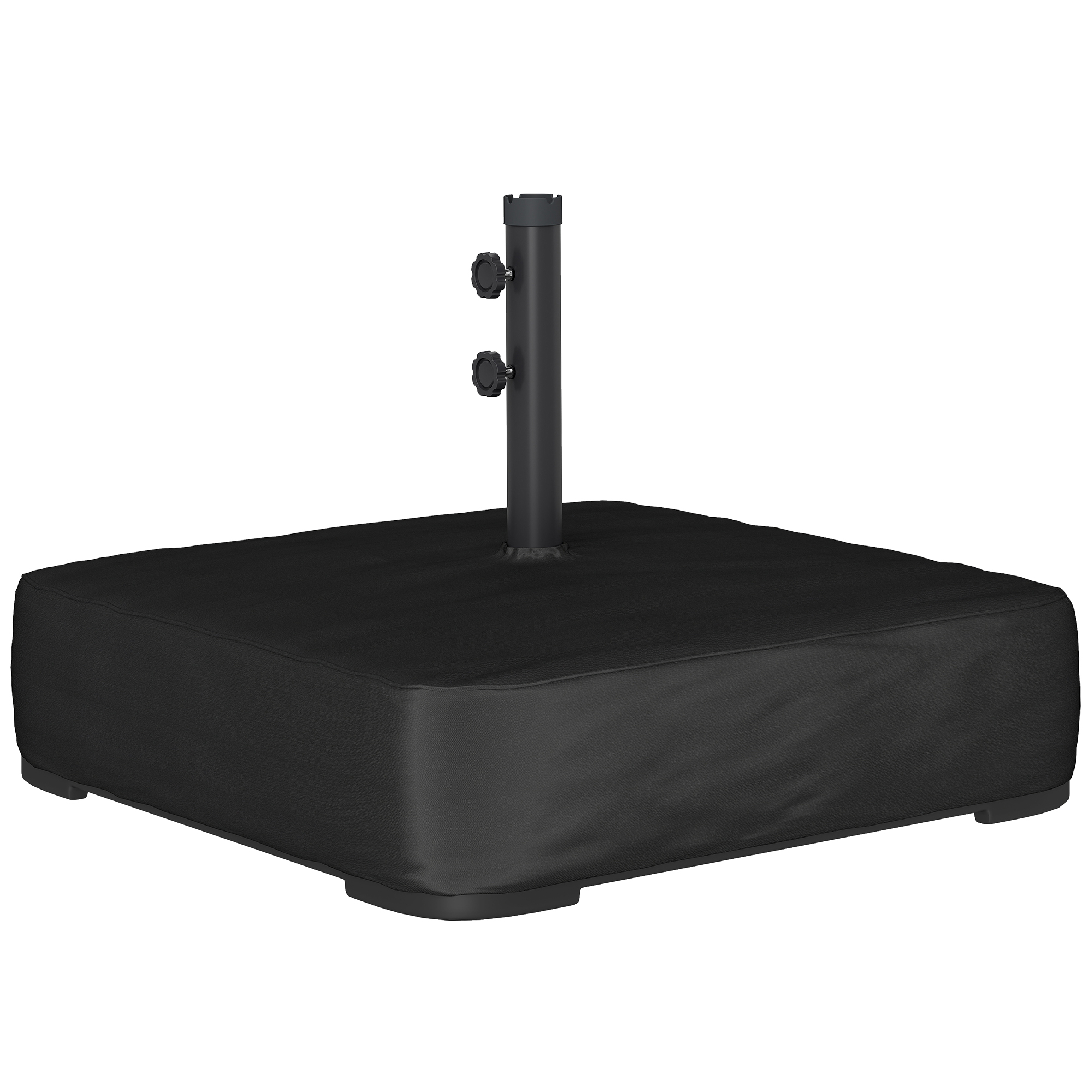 Outsunny Garden Parasol Base 80 kg Sand Filled Heavy Duty Stand for Cantilever Umbrellas and 48 mm Poles Black