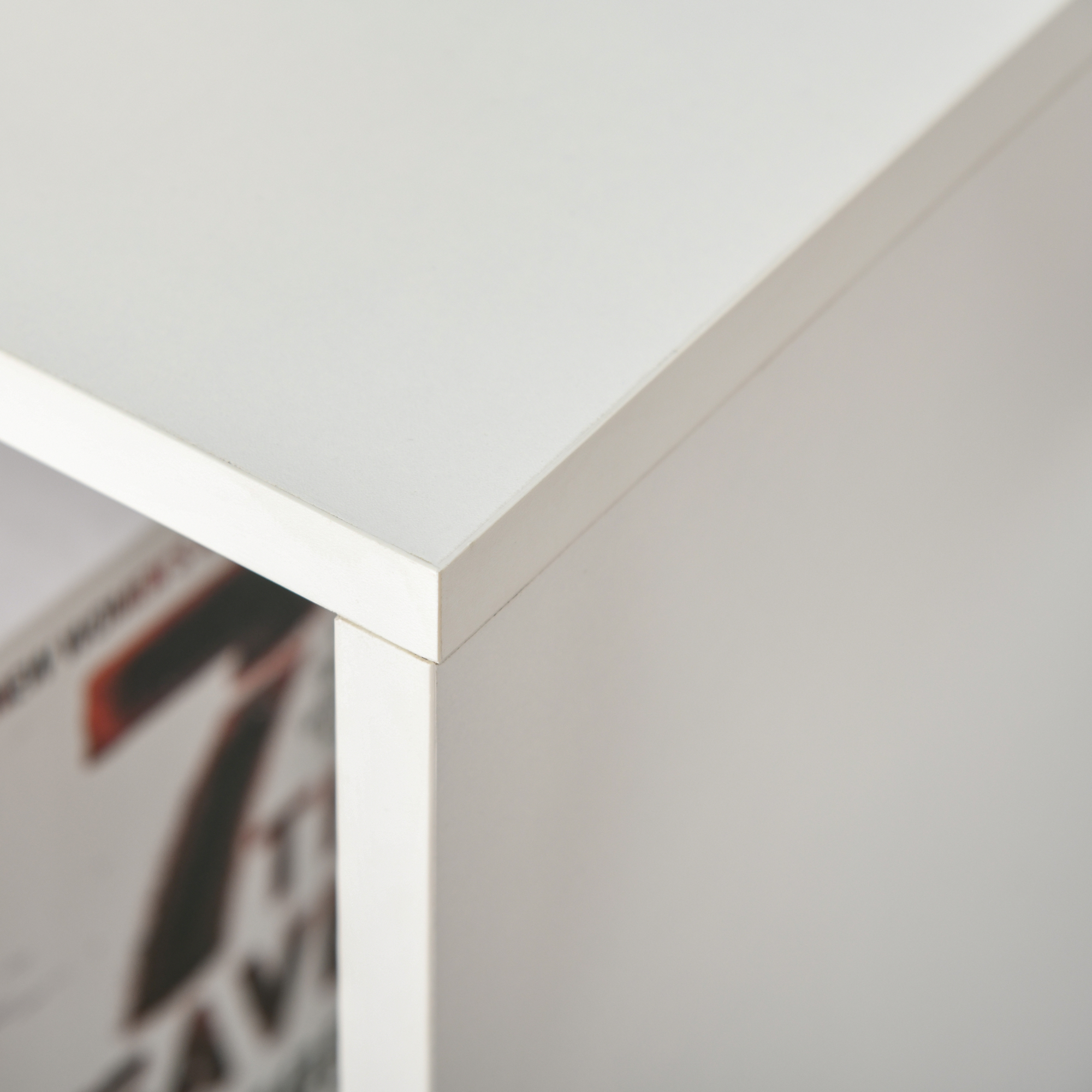  Biblioteca Moderna cu 6 Cuburi in Lemn, 65.5x30x97.5 cm, Alb [7]