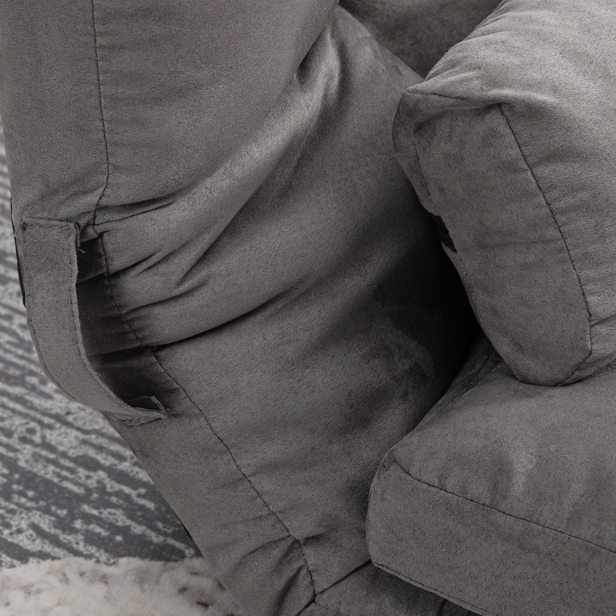 , Divan de Podea 2 in 1, cu Spatar Reglabil in 7 Niveluri si Perne, 130x73x60 cm, Gri Carbone [8]