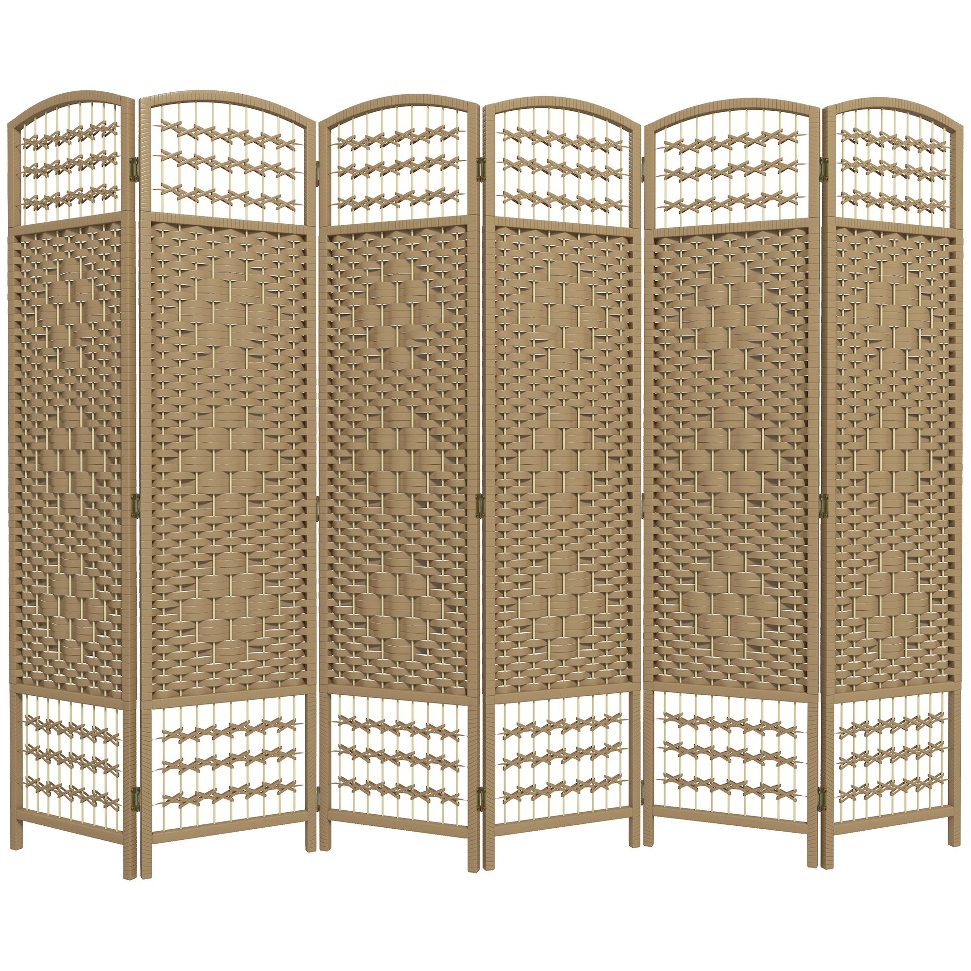 HOMCOM Paravent intérieur en bois séparateur de pièce cloison pliable 6 panneaux 240 x 170 cm bois naturel