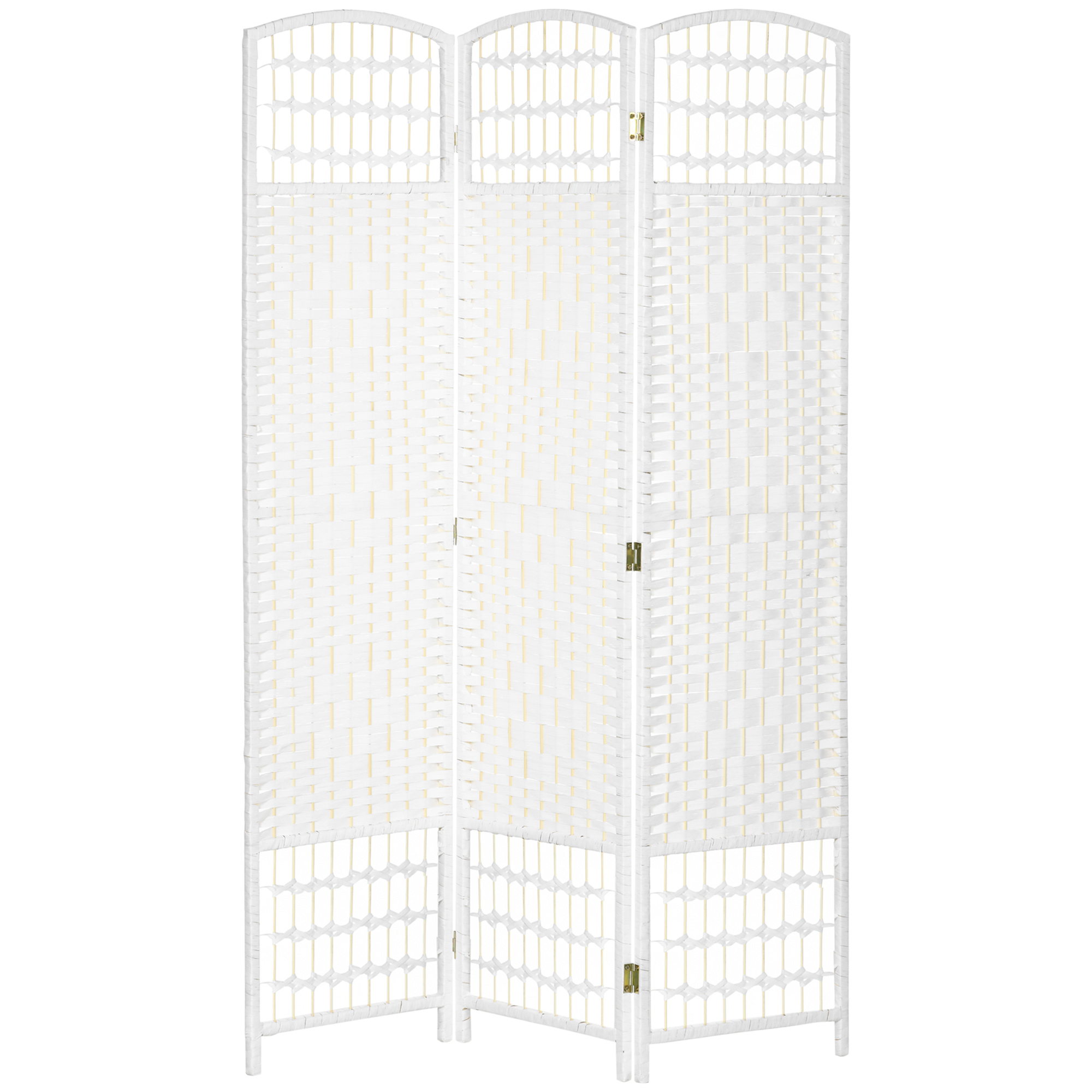 HOMCOM Paravent intérieur en bois séparateur de pièce cloison pliable 3 panneaux 120 x 170 cm blanc