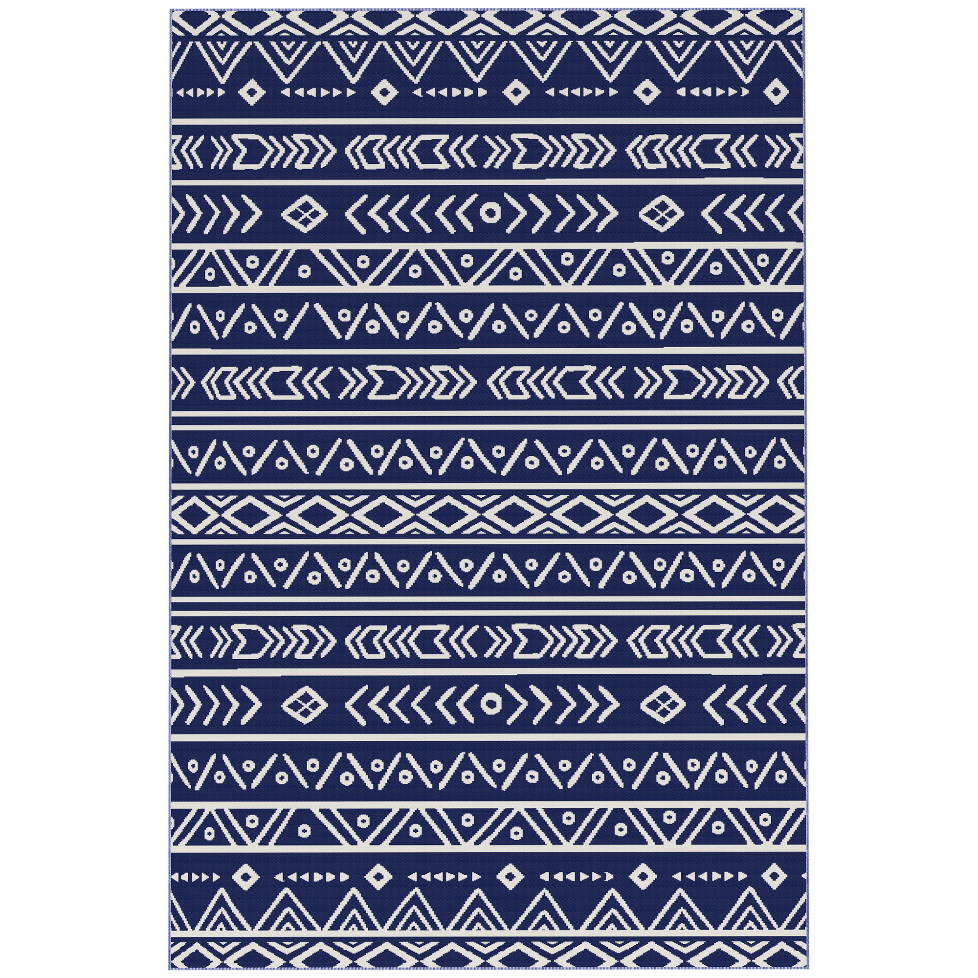 Outsunny Wodoodporny Dywan Zewnętrzny Wytrzymały na Warunki Atmosferyczne, z Boho-Style, do Domu, Balkonu