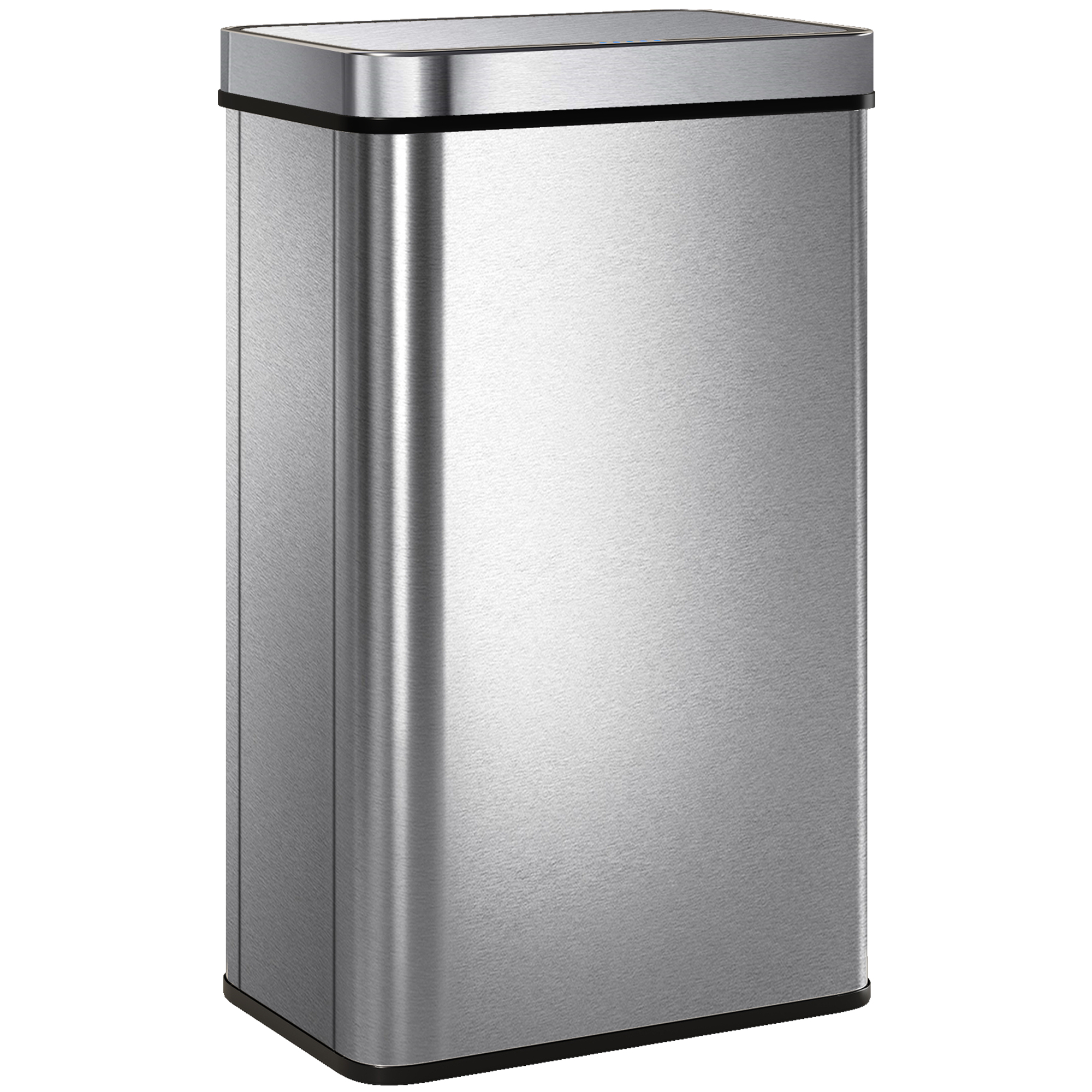 HOMCOM Poubelle à capteur 60 L avec couvercle à fermeture douce, poubelle de cuisine automatique en acier inoxydable, argenté