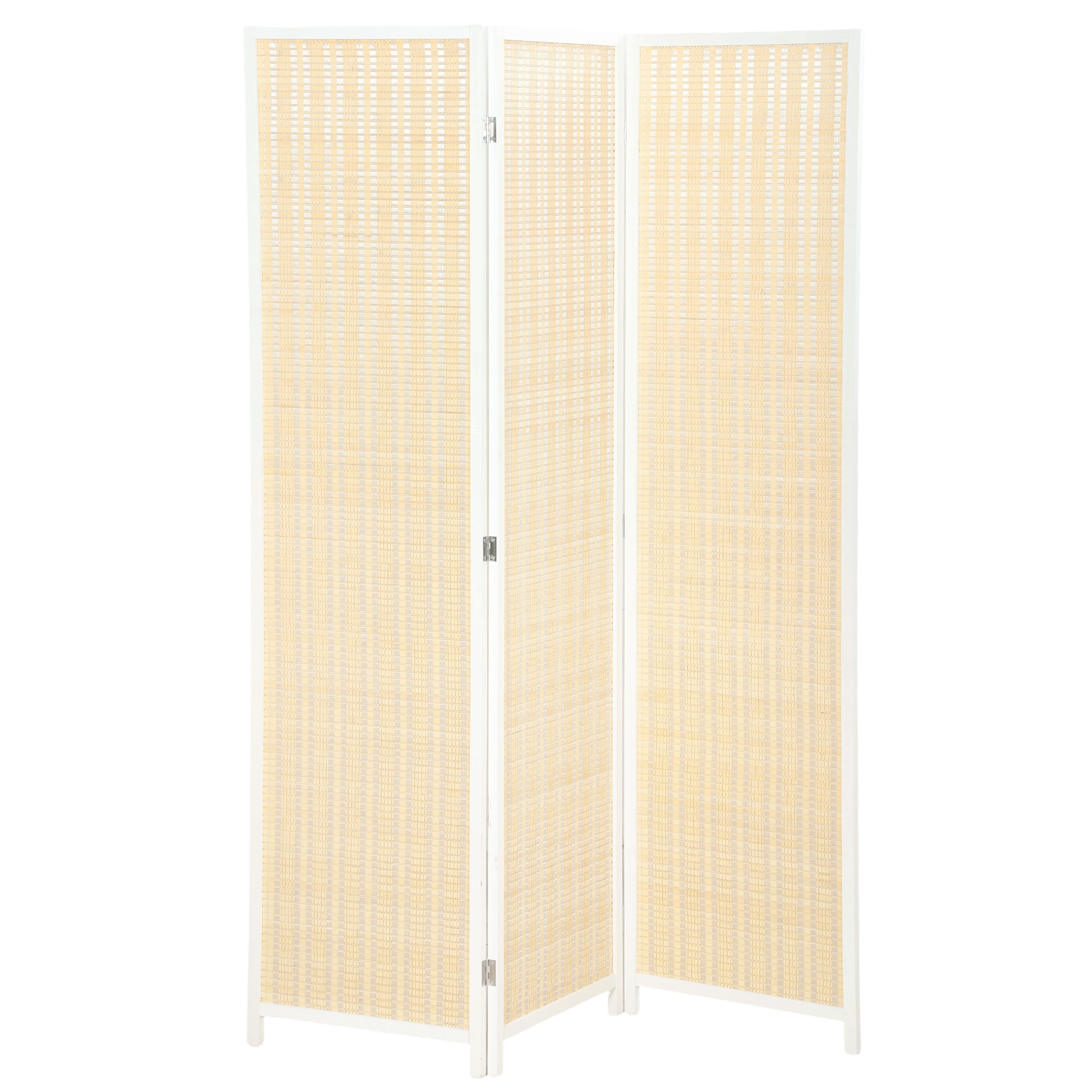 HOMCOM Paravent en bois séparateur de pièce closion de séparation pliable 3 panneaux 135 x 180 cm blanc