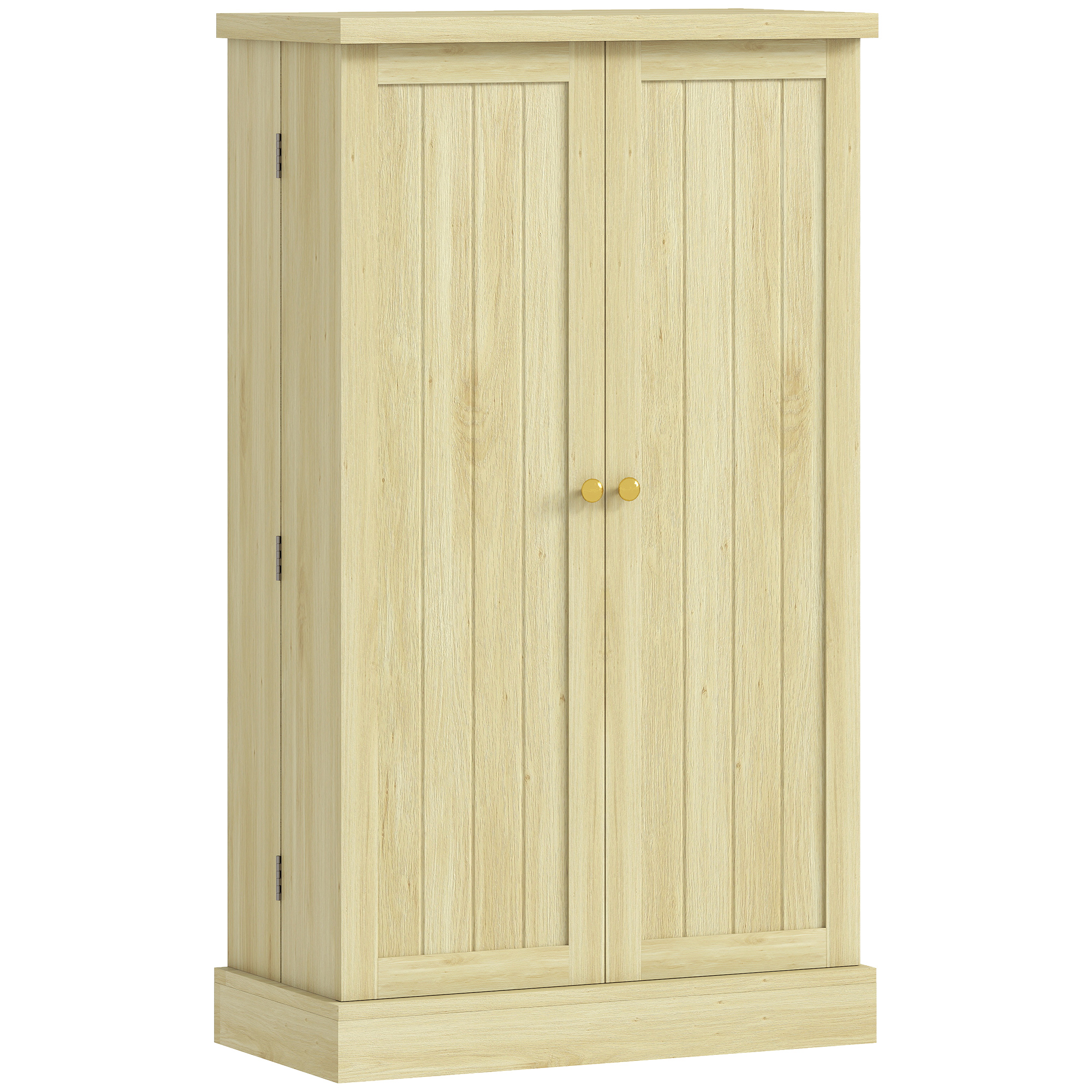 HOMCOM Garde-manger 104 cm, 12 porte-épices, étagères réglables, bois naturel.