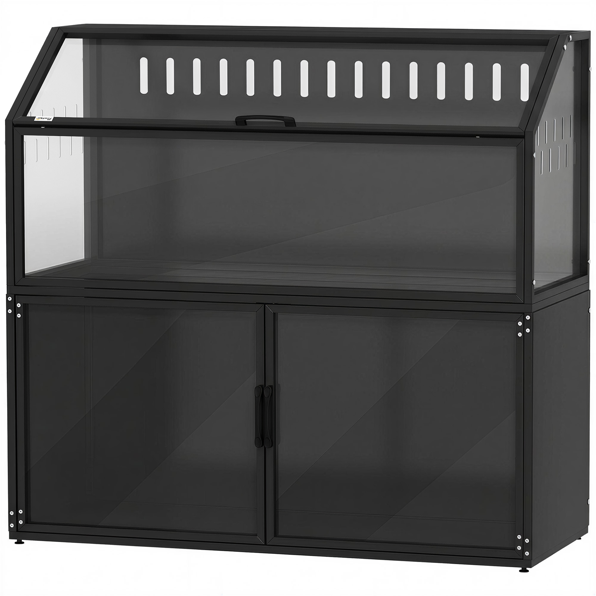 Comparer les prix de PawHut Cage Hamster 2-en-1 avec Armoire de Rangement pour Rongeur Hamster Syrien et Souris Acier et Acrylique Noir