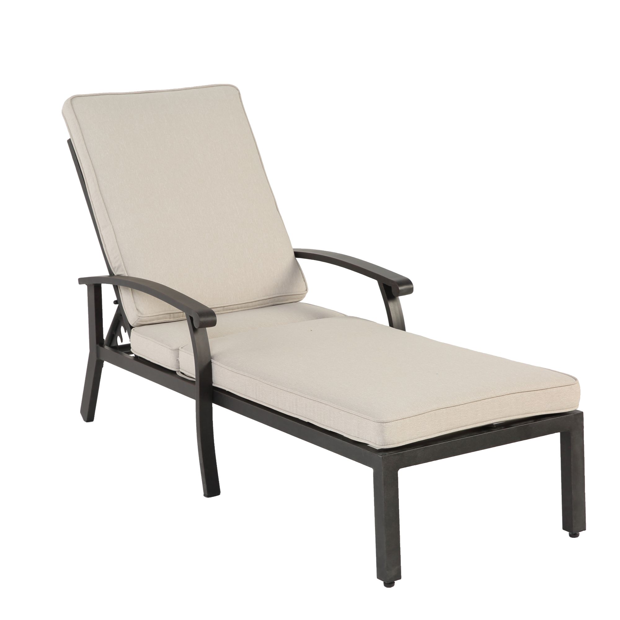 Lounge-Patio-Stuhl mit verstellbarer Rückenlehne, 204x58x100/30 cm, Beige