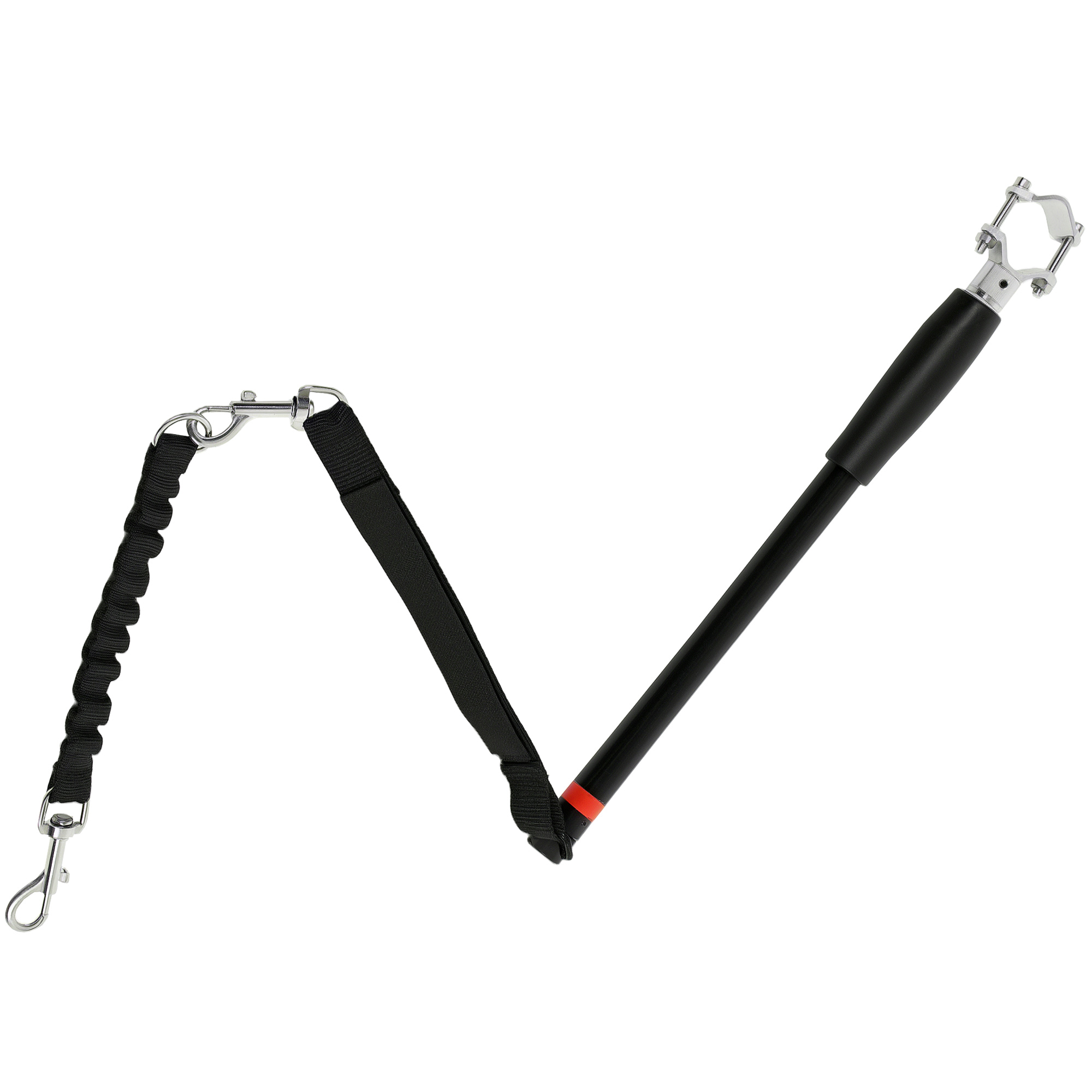 PawHut Laisse pour chien pour vélo 124 cm, laisse d'exercice chien, facile à installer et amovible, acier et polyester, noir