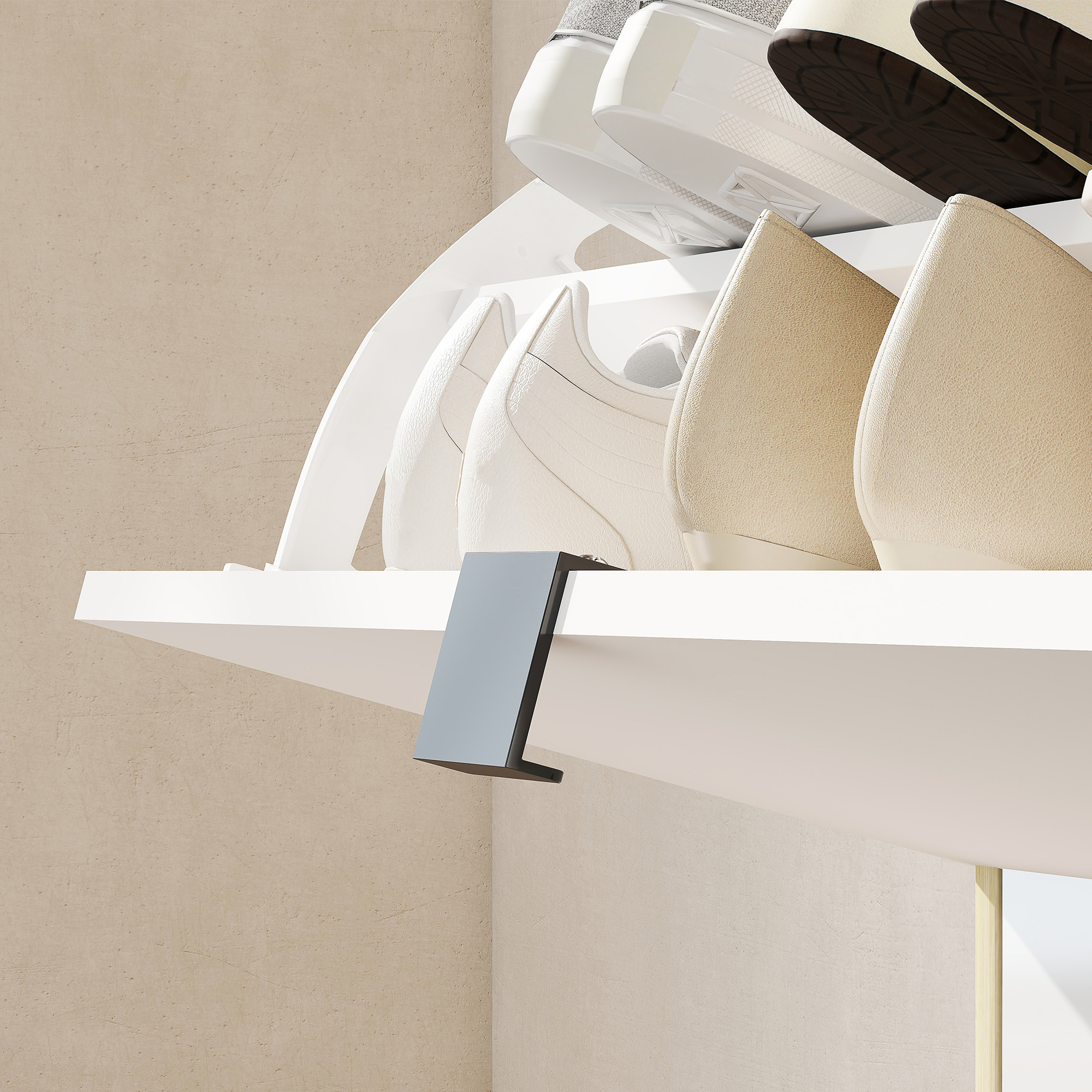  Dulap Slim Modern pentru Pantofi cu 4 Sertare Rabatabile, Capacitate 20 Perechi de Pantofi, 105x24x92.5 cm, Alb [8]