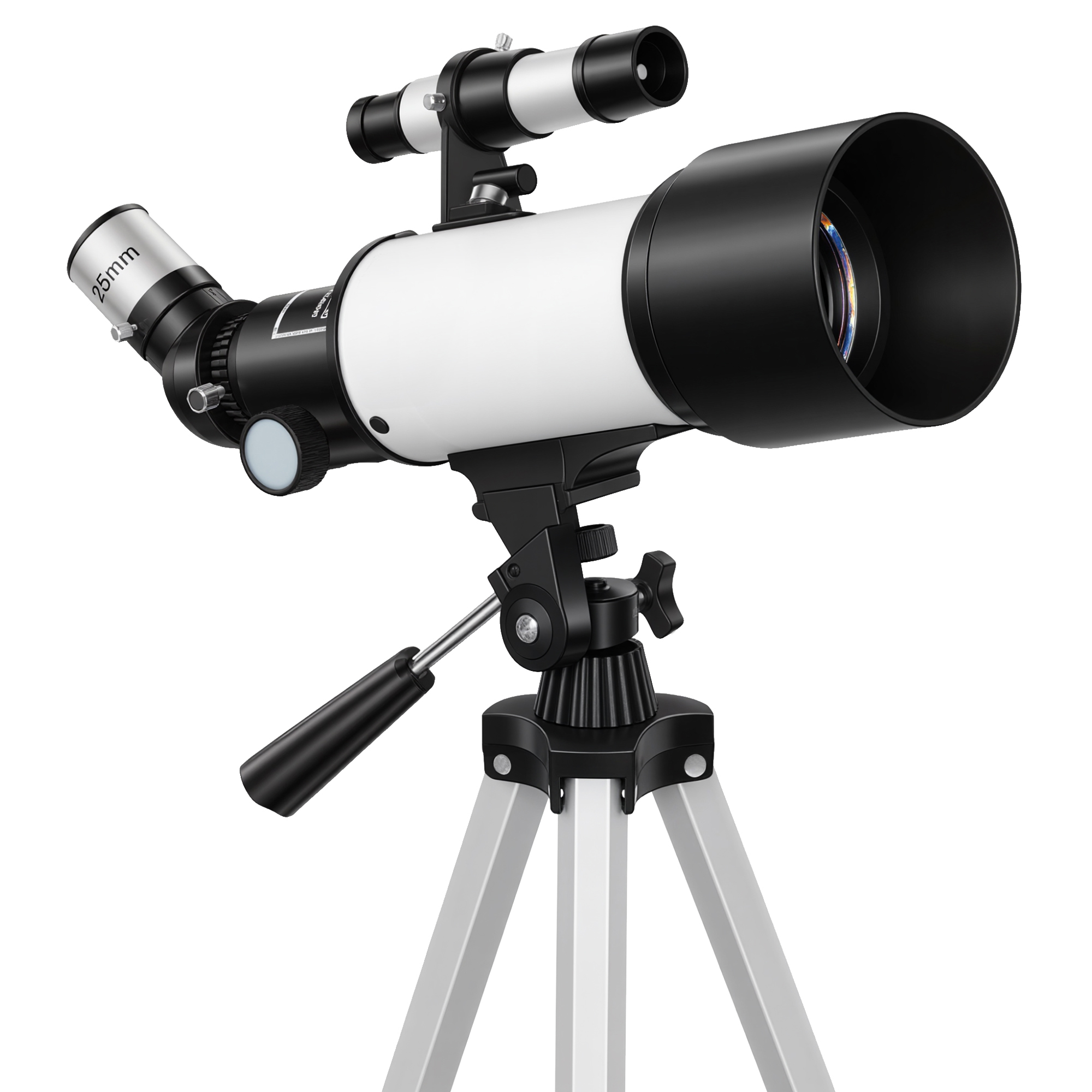 Outsunny Telescoop voor astronomie beginners volwassenen 70 mm apertuur 400 mm AZ Mount astronomische refractor met statief