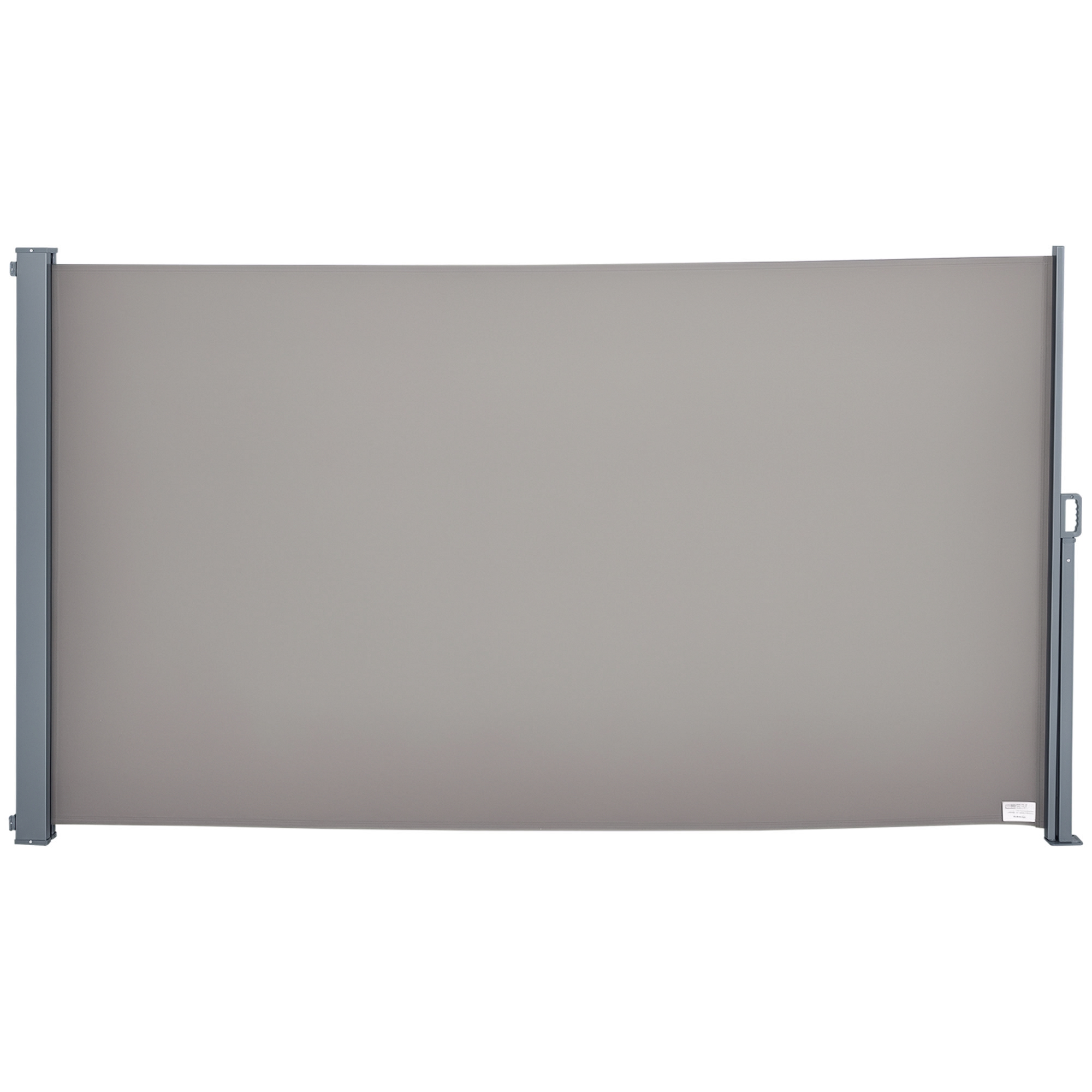 Outsunny Paravent Latéral Rétractable 3x1,6m Polyester 280g/m² Anti-UV Gris pour Extérieur Aosom France