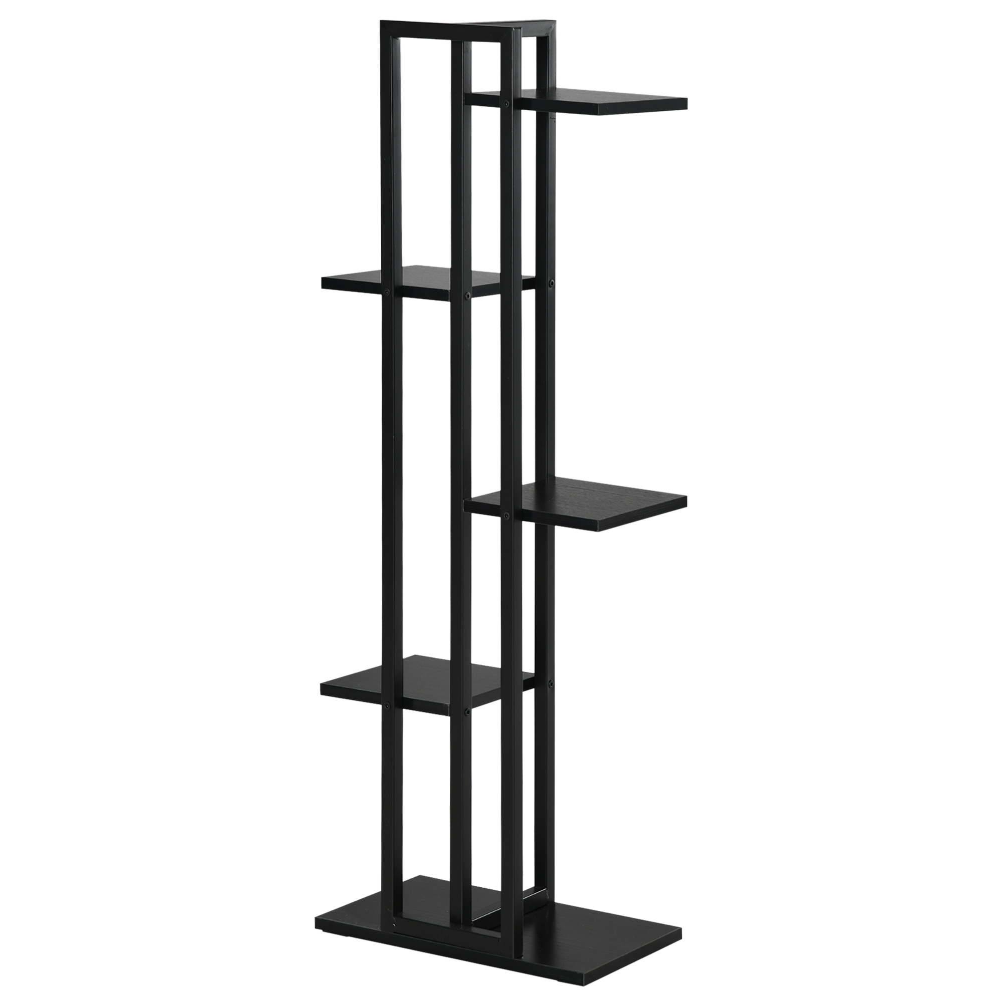 Outsunny Étagère à fleurs en acier 5 niveaux intérieur et extérieur support de plantes pour jardin balcon salon 40x22x113cm noir